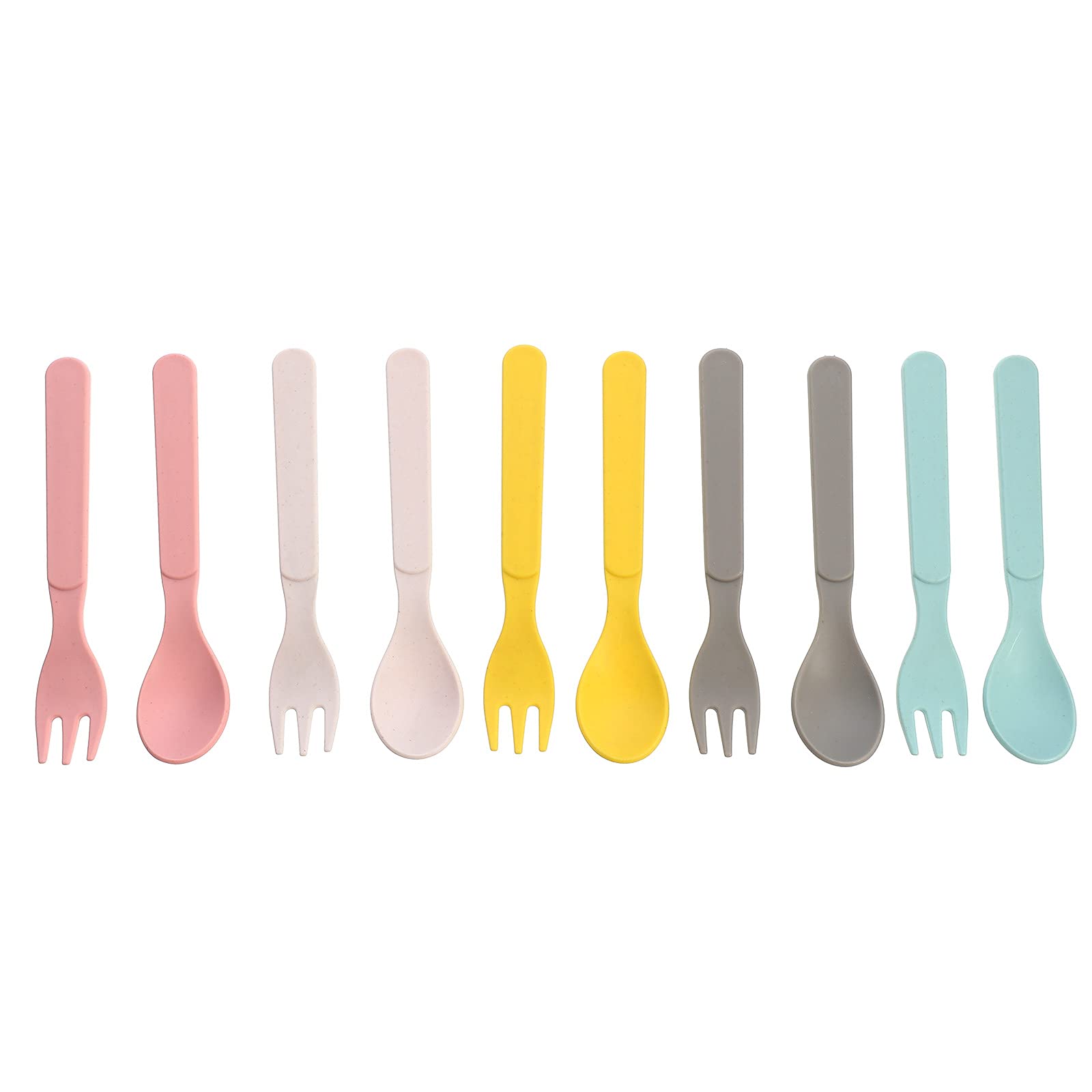 Cabilock 10-Piece Baby Spoon and Fork Set - Colorful BPA-Free Toddler Utensils for Feeding, Weaning & Self-Eating | Perfect for Infants, Kids & Travel Use