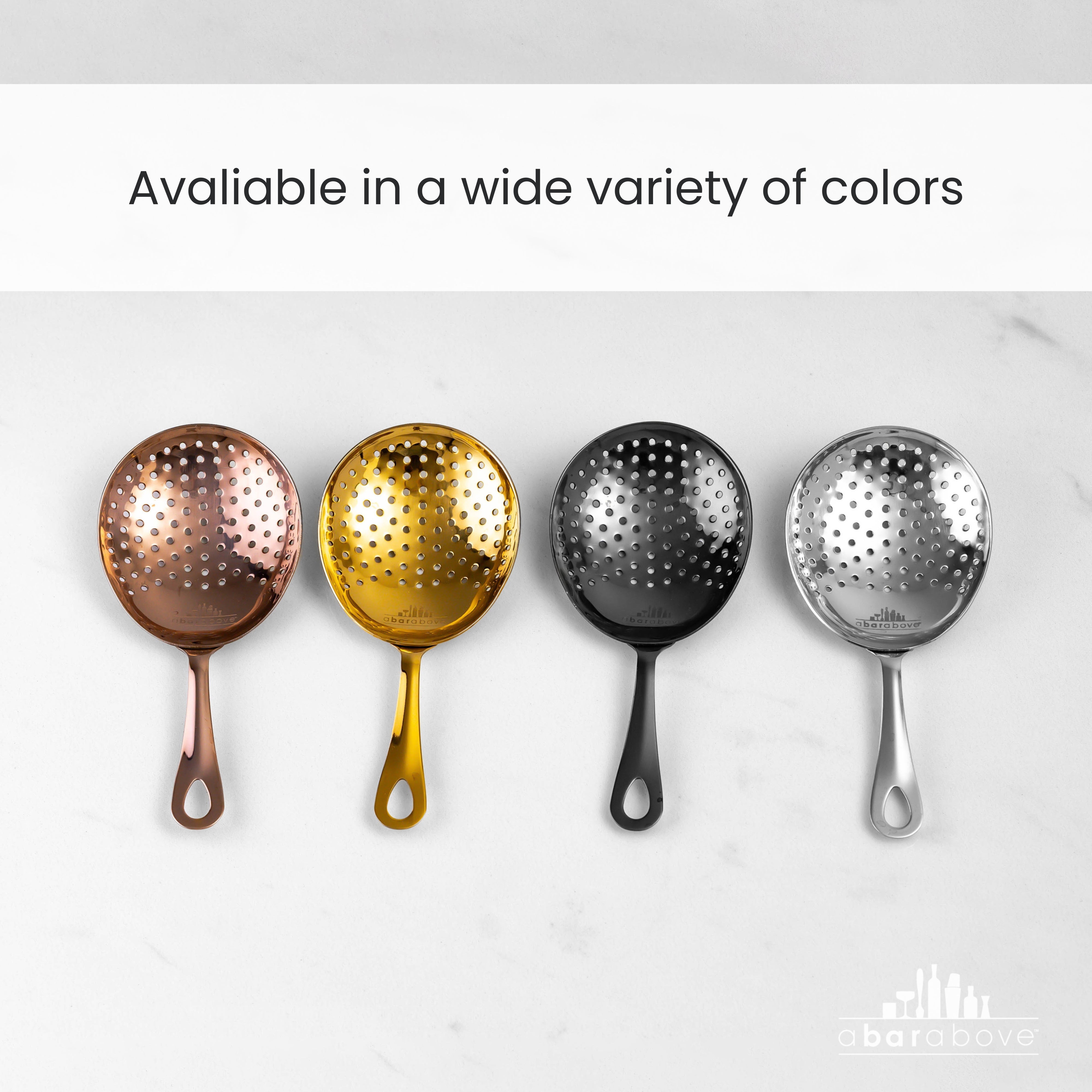 Premium Stainless Steel Julep Strainer - Cocktail Bar Tool for Mint Julep & Whiskey Drinks - Perfect for Home Bars & Professional Mixology