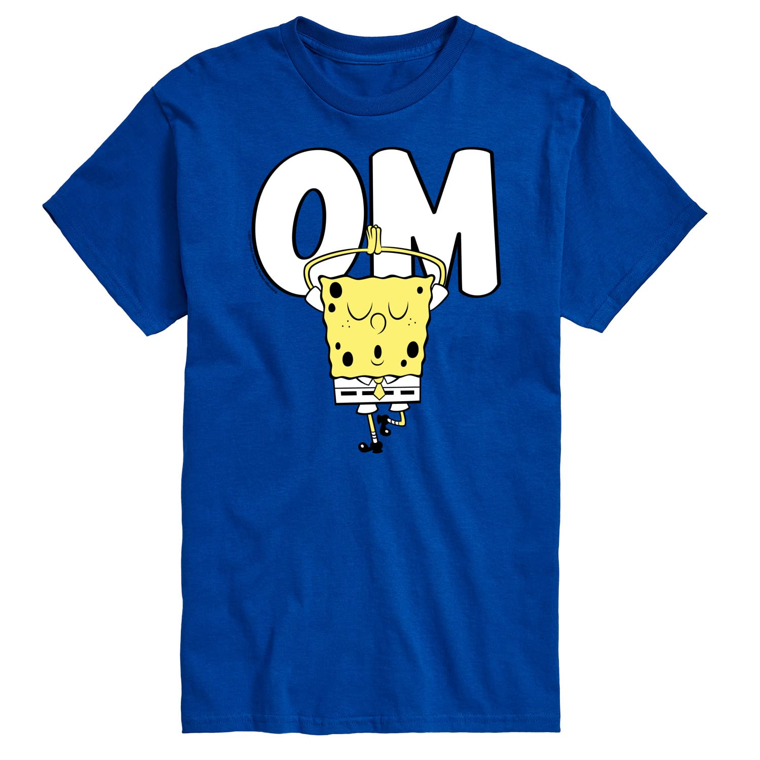 HYBRID APPAREL Spongebob Squarepants Yoga Pose Men's Graphic T-Shirt - Funny Cartoon Tee for Casual Wear, Gym & Lounge - Soft Cotton Short Sleeve Shirt