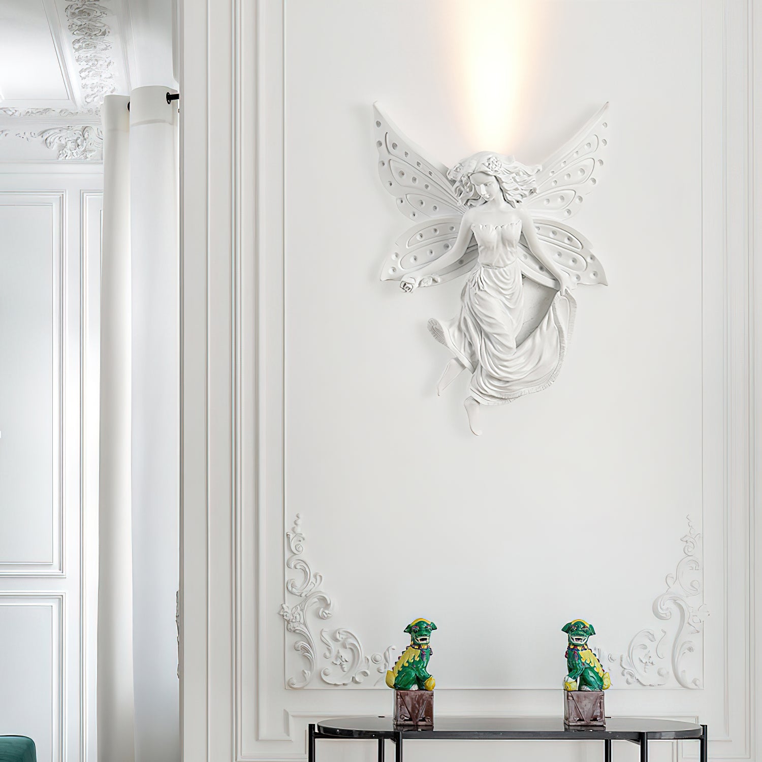 Angel Resin Wall Lamp - Elegant Decorative Lighting for Bedroom, Living Room & Hallway - Perfect for Home Decor & Ambient Lighting