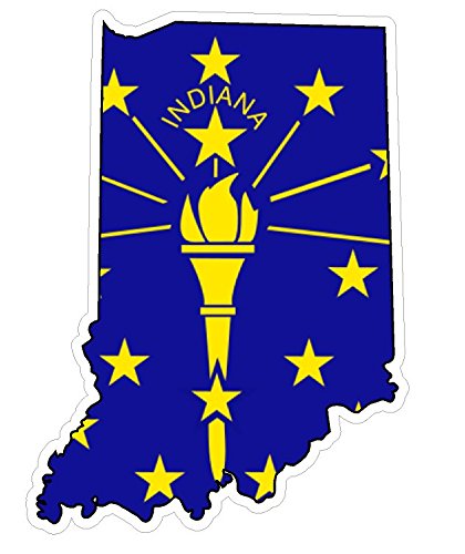 Indiana State Flag Decal - Premium Distressed Vinyl Sticker for Cars, Trucks, Windows & Laptops - USA Black & White Design - Waterproof 5 Inch - Perfect for Showing State Pride on Vehicles, Laptops & Home Decor