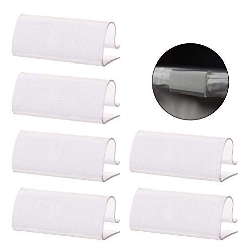 50 Pack Clear Plastic Table Skirt Clips with Hook Fastener - 0.6