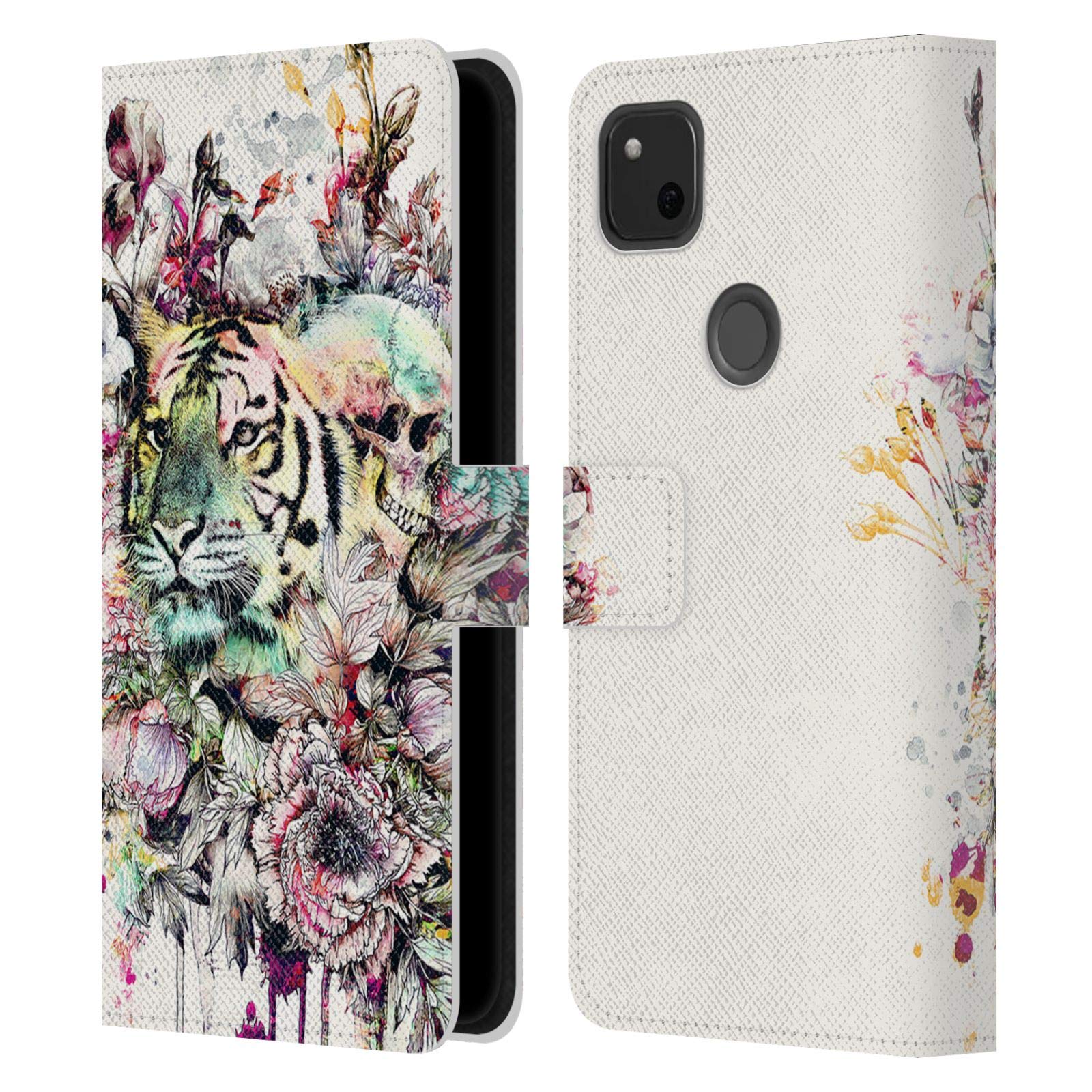 Official Riza Peker Tiger Leather Wallet Case for Google Pixel 4a - Stylish Phone Protection
