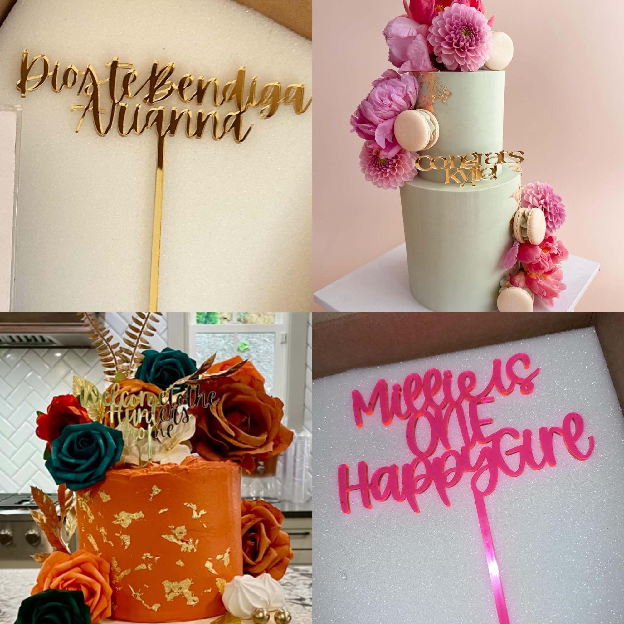 Personalized Acrylic Cake Topper - Custom Name Wedding, Birthday & Anniversary Cake Decorations - Perfect for Weddings, Birthdays, Anniversaries & Special Celebrations