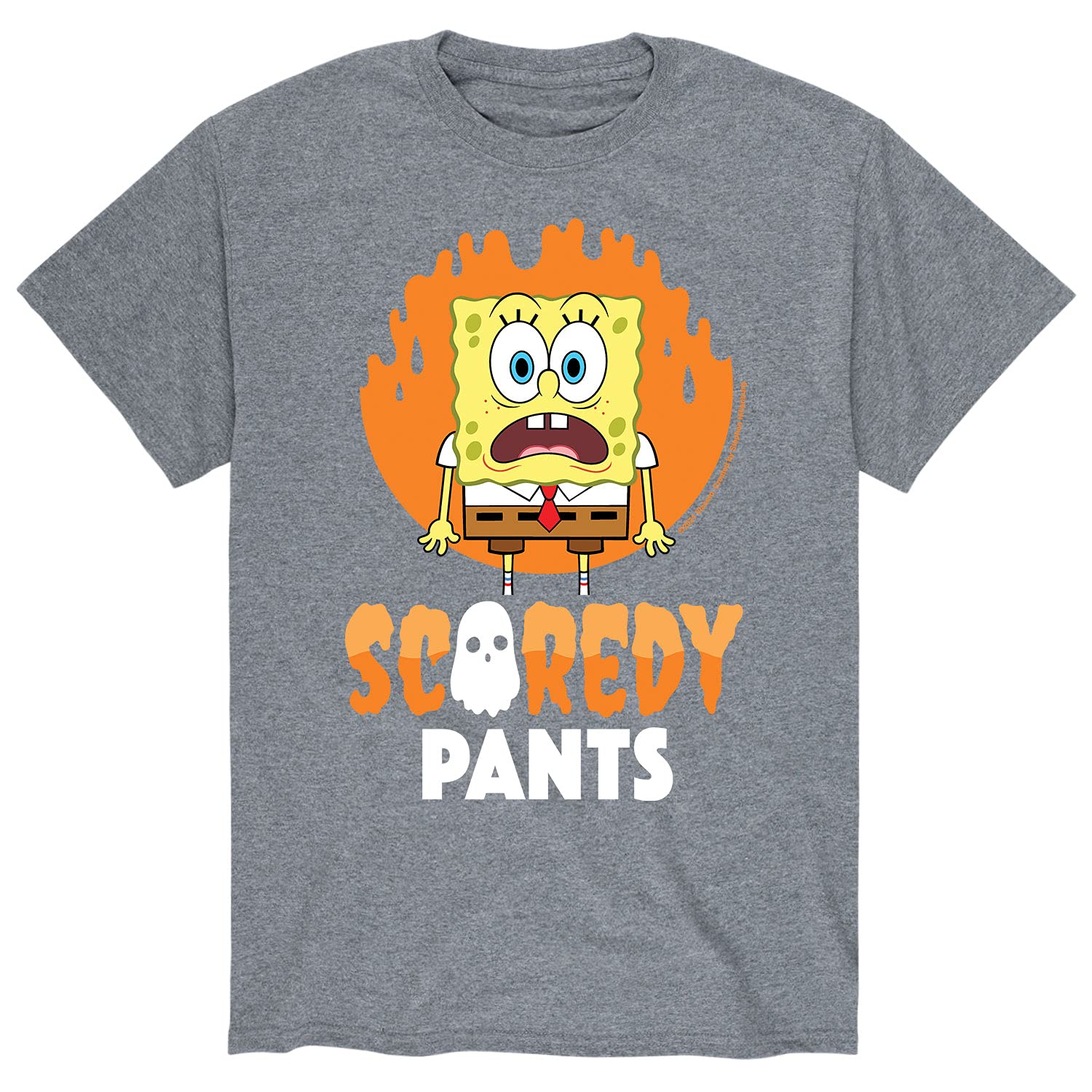 HYBRID APPAREL Spongebob Squarepants Scaredy Pants Men's Short Sleeve Graphic T-Shirt - Funny Cartoon Tee for Casual Wear, Gifts & Fan Merchandise