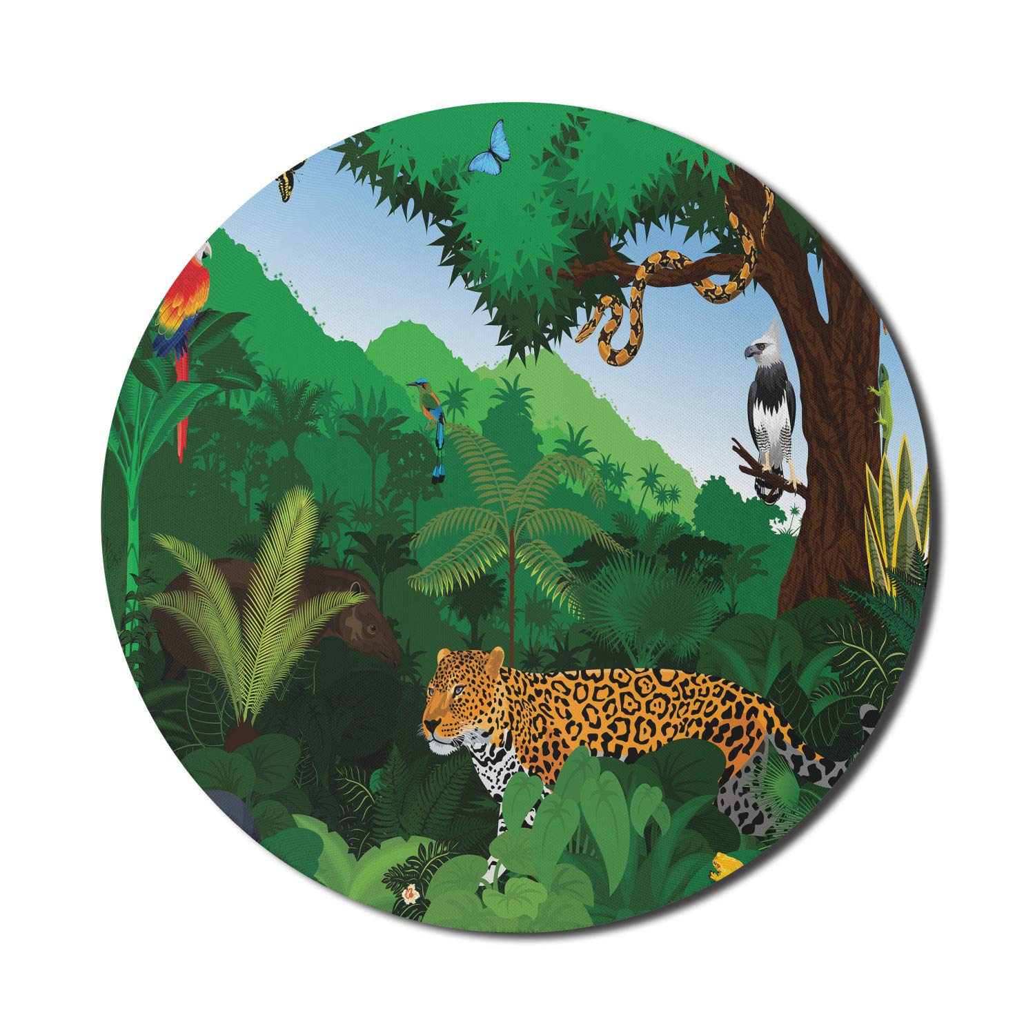 Ambesonne Round Non-Slip Gaming Mouse Pad - 8