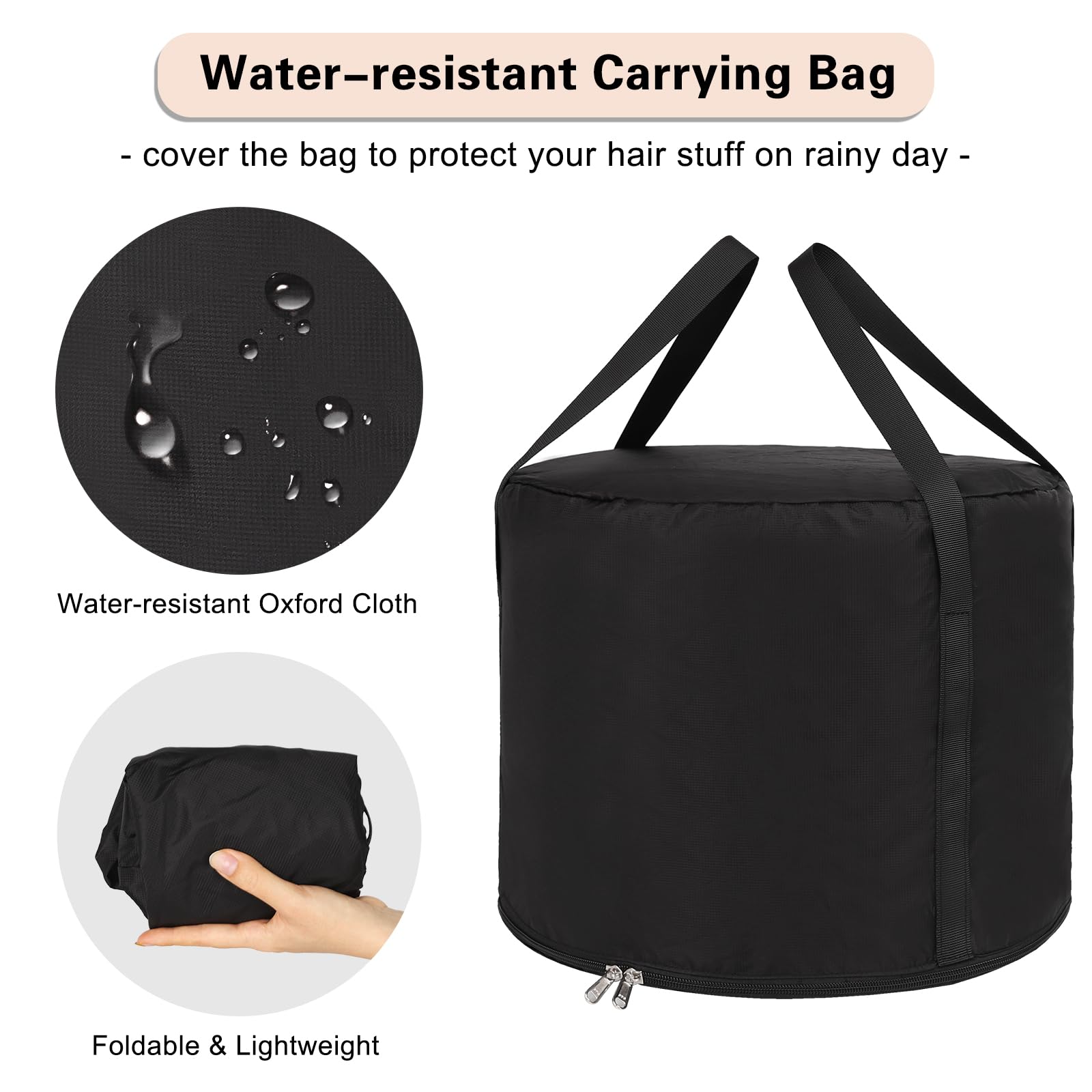 CUBETASTIC 2-Piece Professional Hairstylist Travel Bag Set - Large Capacity Heat-Resistant Barber & Hair Tools Organizer - Waterproof Makeup & Shower Toiletry Bag for Salon Professionals & Travel