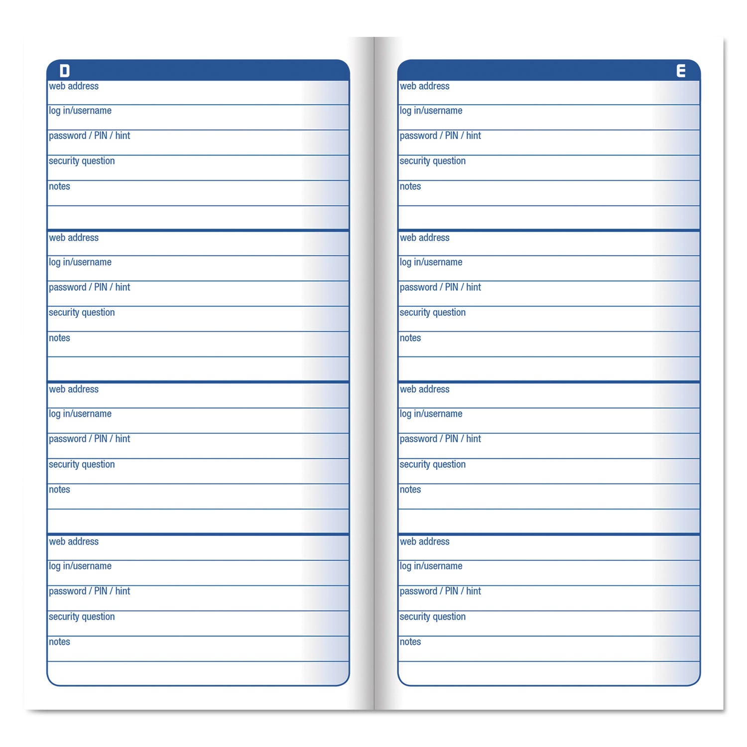 Adams® Password Journal - 3