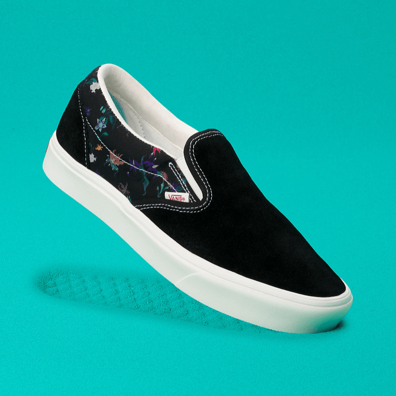 VANS Women's ComfyCush Slip-On Sneakers - Fatal Floral Black Print | Lightweight & Comfortable Casual Shoes for Walking, Work & Everyday Wear