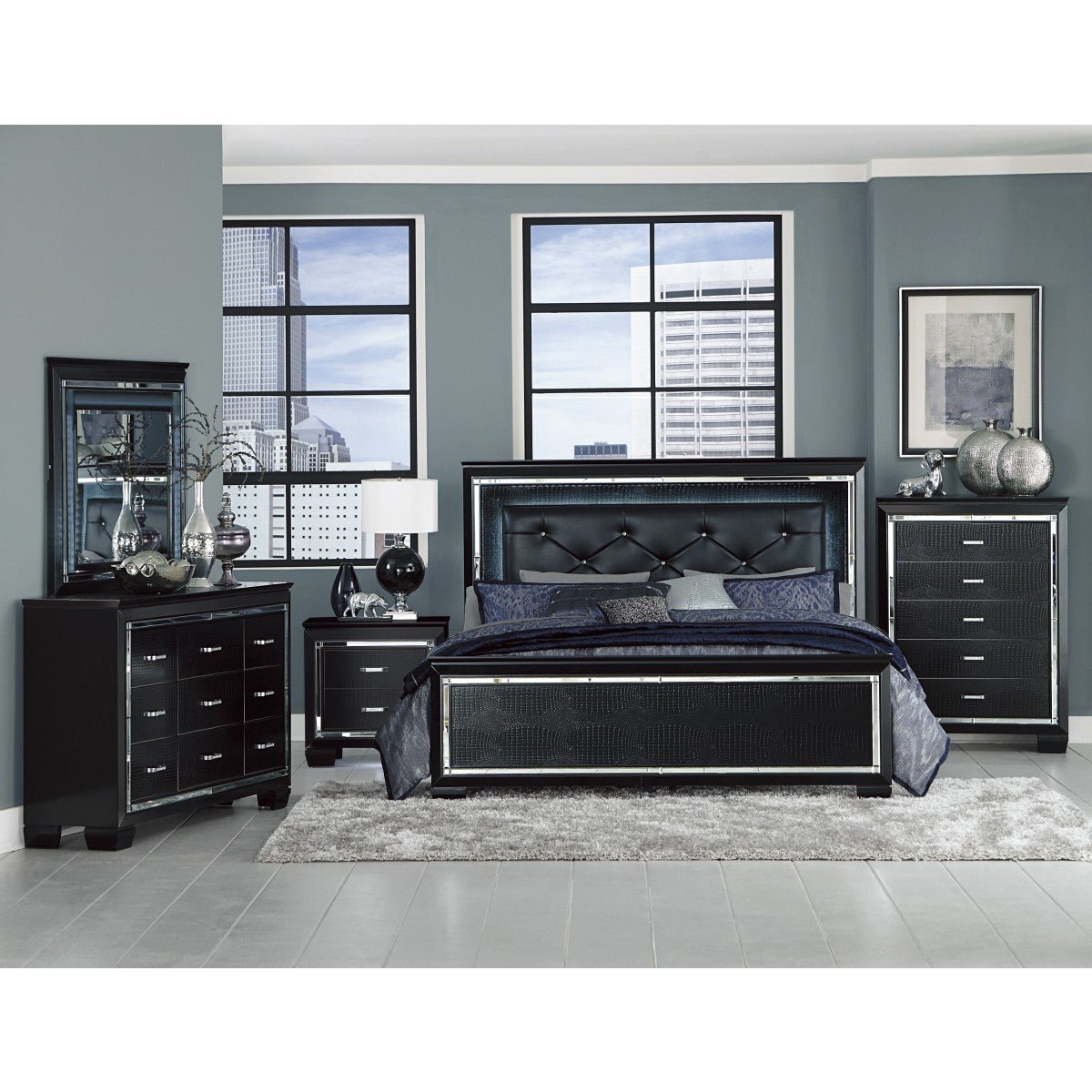 Allura Black Chest - Stylish Storage Box for Home Organization, Jewelry & Keepsakes | Perfect for Bedroom, Closet & Office Decor
