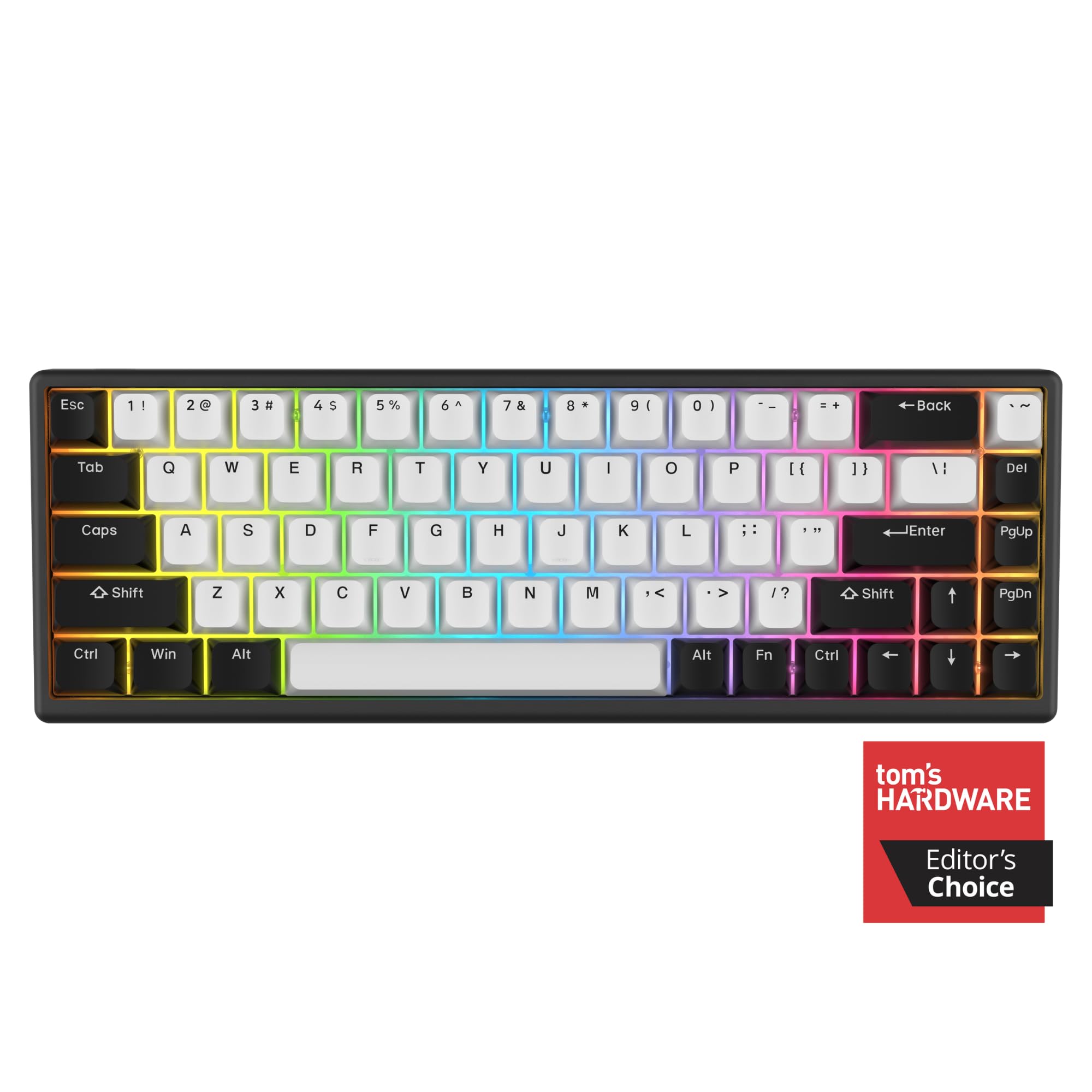 ARBITER Polar 65 - CNC Magnetic Gaming Keyboard with Rapid Trigger & Hall Effect Switches | CNC Aluminum Frame | 65% Compact Design | Bright RGB Backlight | Dual-Shot PBT Keycaps (Black Panda) - Perfect for Competitive Gaming & Typing