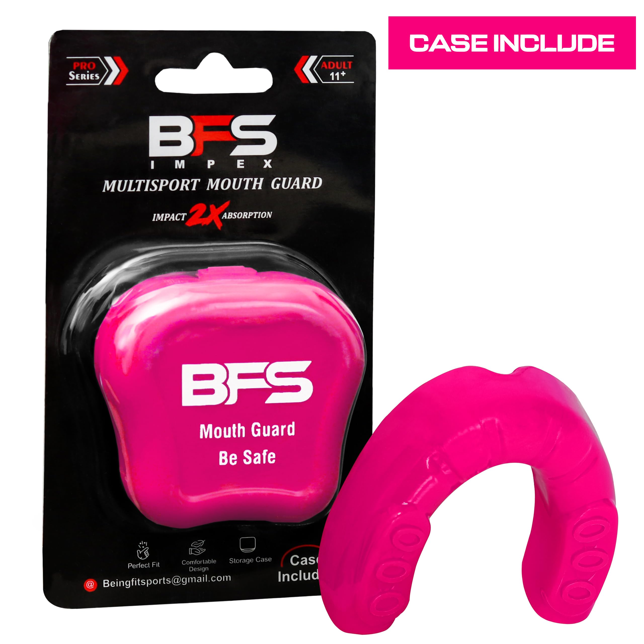Best Adult Sports Mouth Guard for Teeth Protection - MMA, Boxing, Karate, Rugby & Football Mouthguard with Case (Pink) - Perfect for Training, Competition & Contact Sports Safety