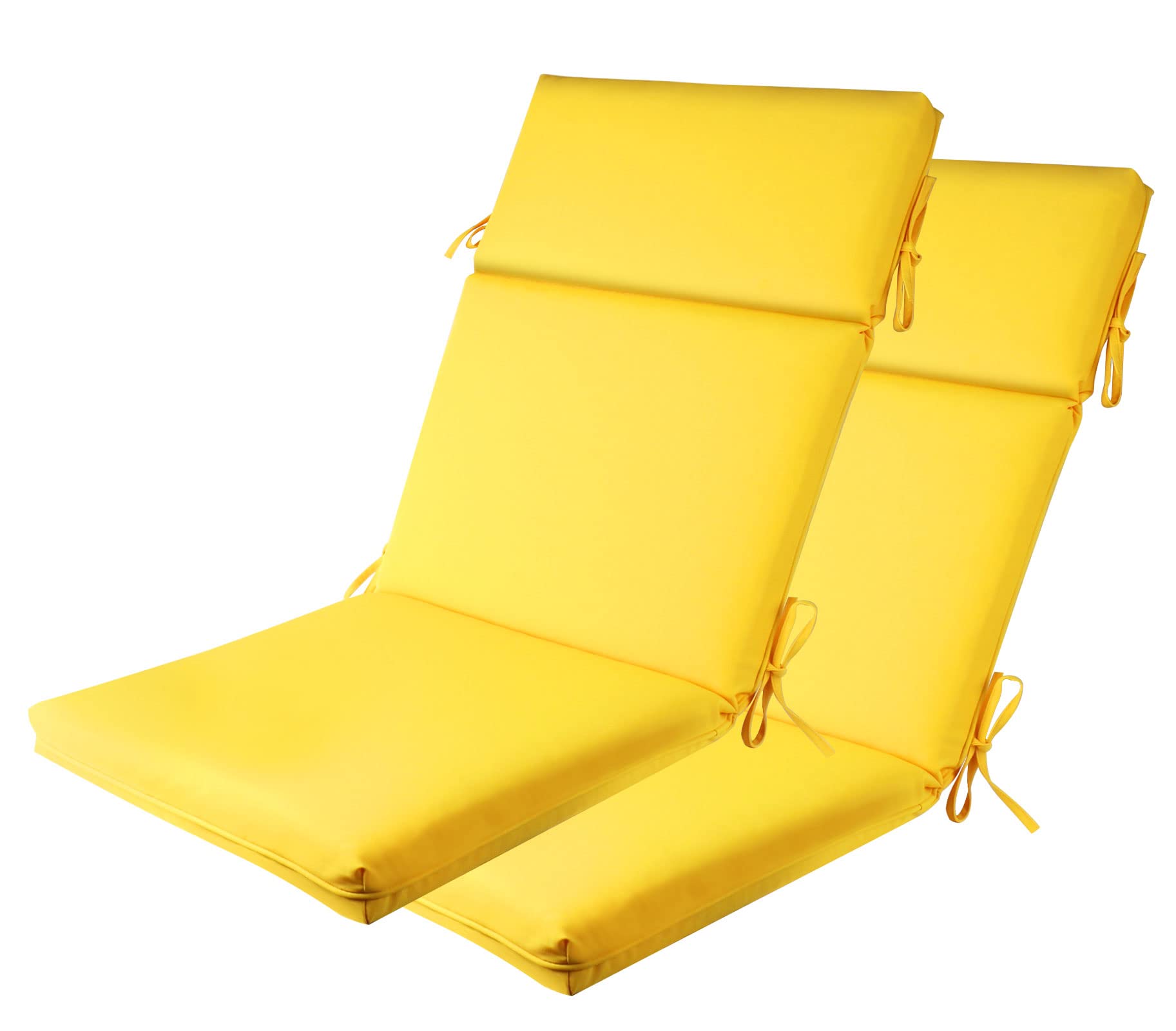 Premium Outdoor/Indoor Adirondack Chair Cushions - High Back Patio Furniture Replacement Cushion Set of 2 (Sunny Yellow) - Waterproof & UV Resistant for Deck, Garden, Poolside Relaxation
