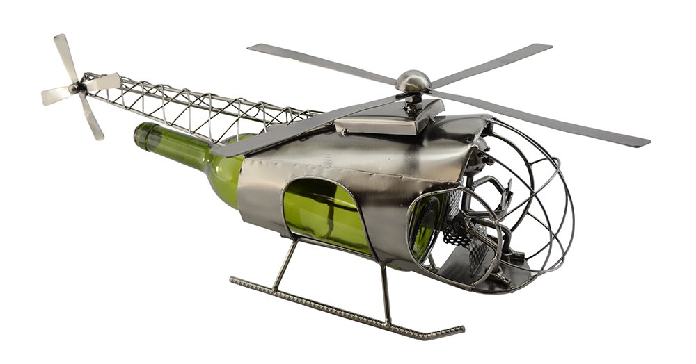 Helicopter Wine Bottle Holder - Unique Bar & Counter Decor for Home, Office, or Restaurant Use