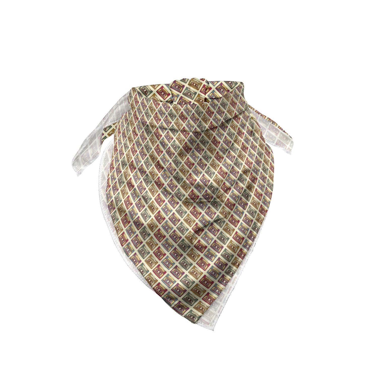 Ambesonne Retro Bandana - Vintage Audio Cassettes Music Design - Unisex Head & Neck Scarf for Men & Women - Perfect for Music Lovers, Concerts, and 80s Theme Parties
