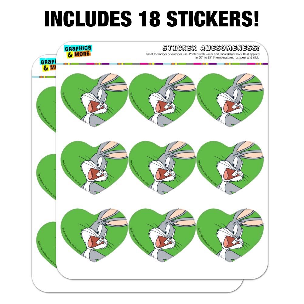 Looney Tunes Bugs Bunny Heart Shaped Planner Stickers - Cute Cartoon Calendar & Scrapbook Decorative Stickers for Bullet Journaling, DIY Crafts, and School Supplies