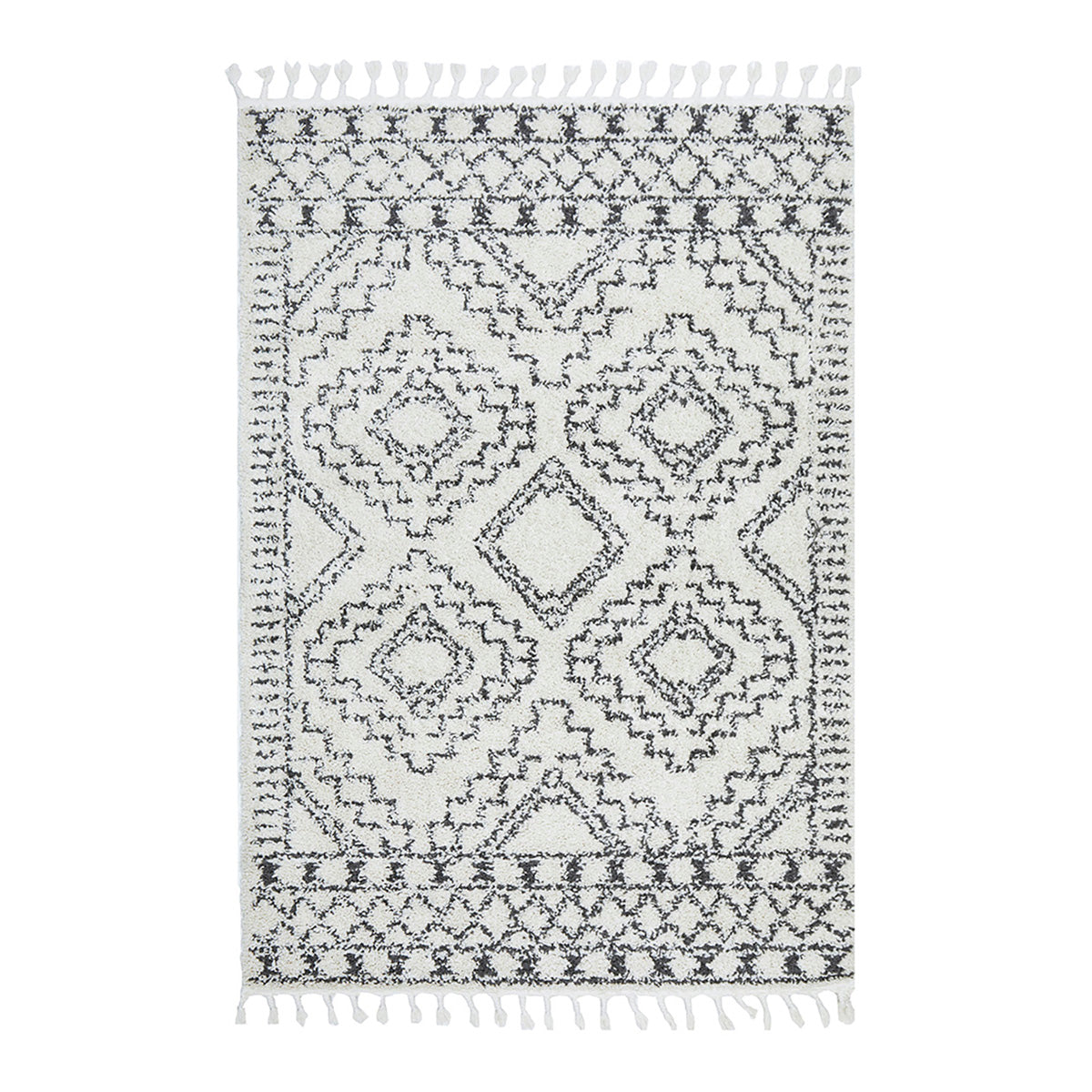 Handmade Casablanca Fez Rug - Natural Moroccan Wool Rug for Boho Living Room, Bedroom Decor - Perfect for Cozy Home & Office Spaces