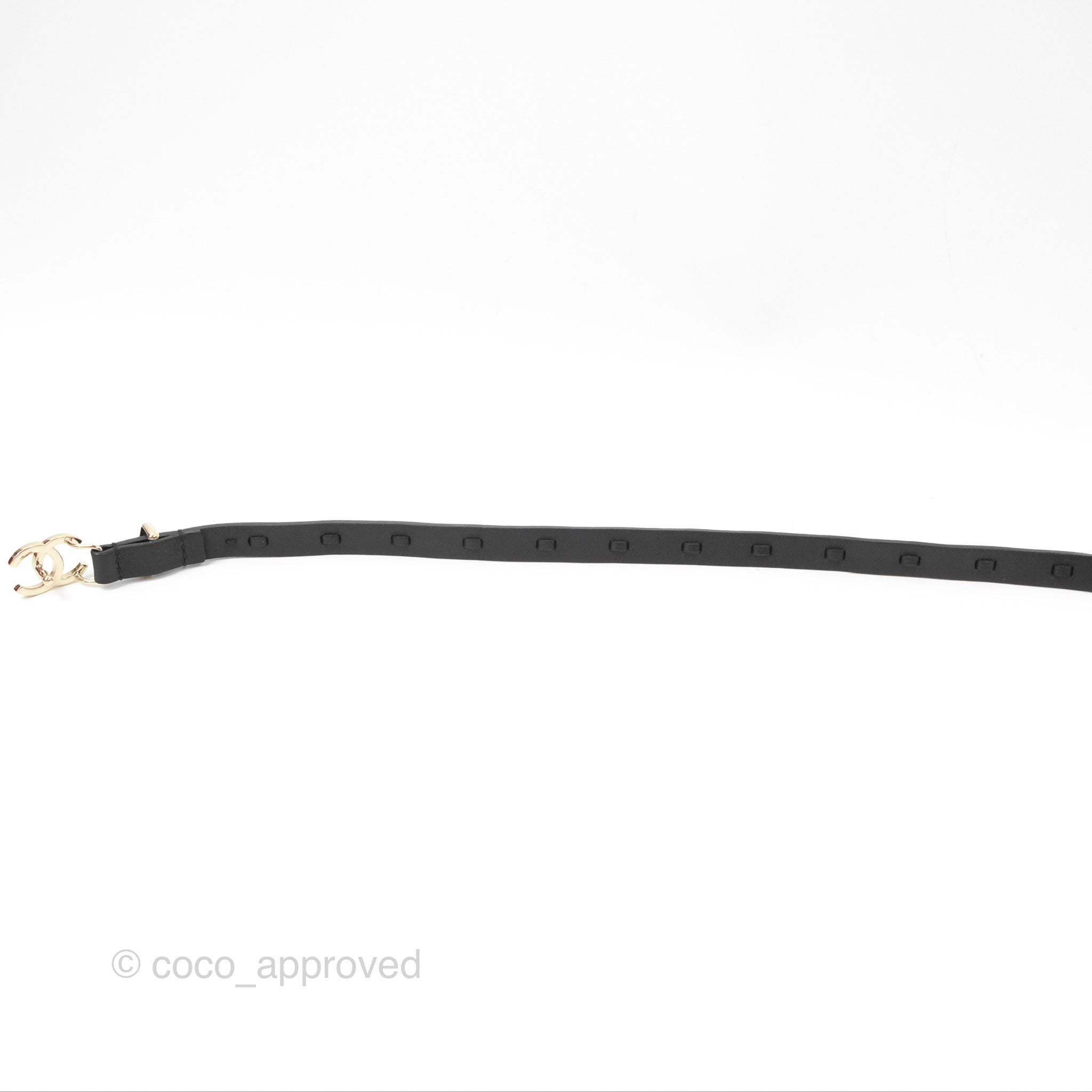 Chanel CC Leather Chain Belt for Women - Black & Gold Tone 22S Collection | Luxury Waist Belt for Evening Dresses, Parties & Special Occasions