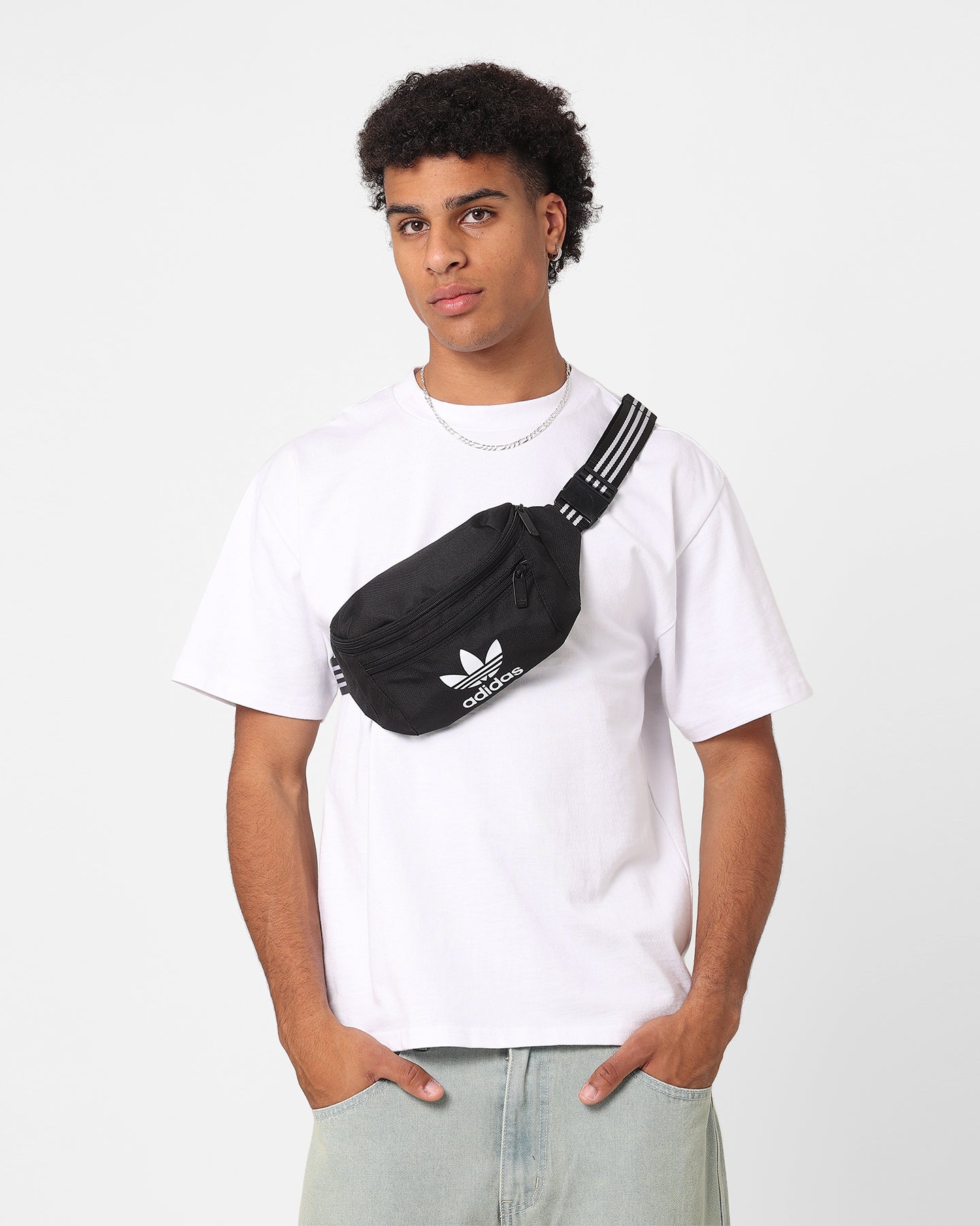 Adidas Adicolor Classic Waist Bag - Black Crossbody Fanny Pack for Men & Women - Perfect for Running, Travel, Gym & Outdoor Activities