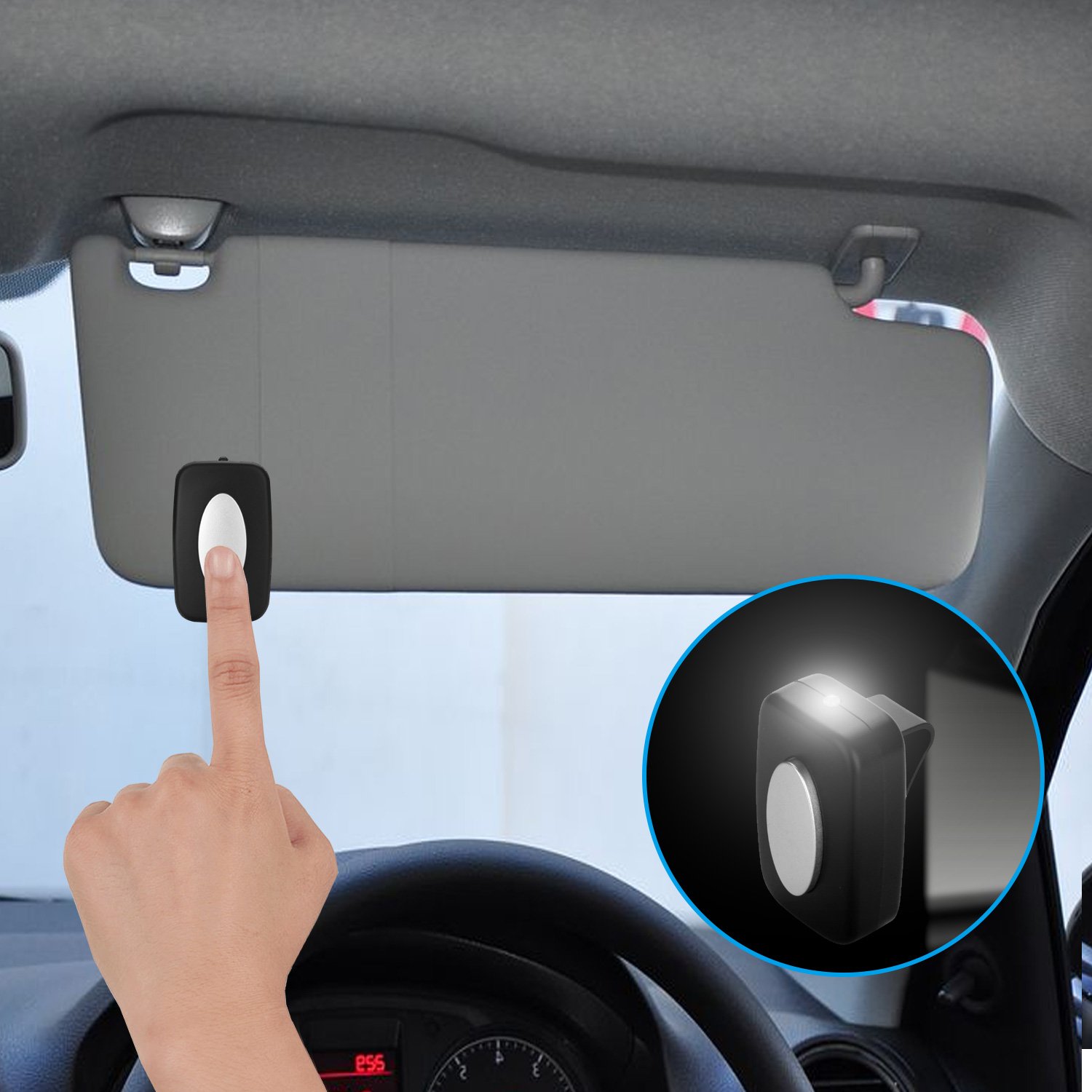 FITNATE LED Baby Car Mirror - 360° Adjustable Rear-Facing Infant Safety Mirror with Remote Control, 4 Sturdy Straps & 2 Sun Visors for Newborns | Backseat Monitoring Solution for Parents on the Go