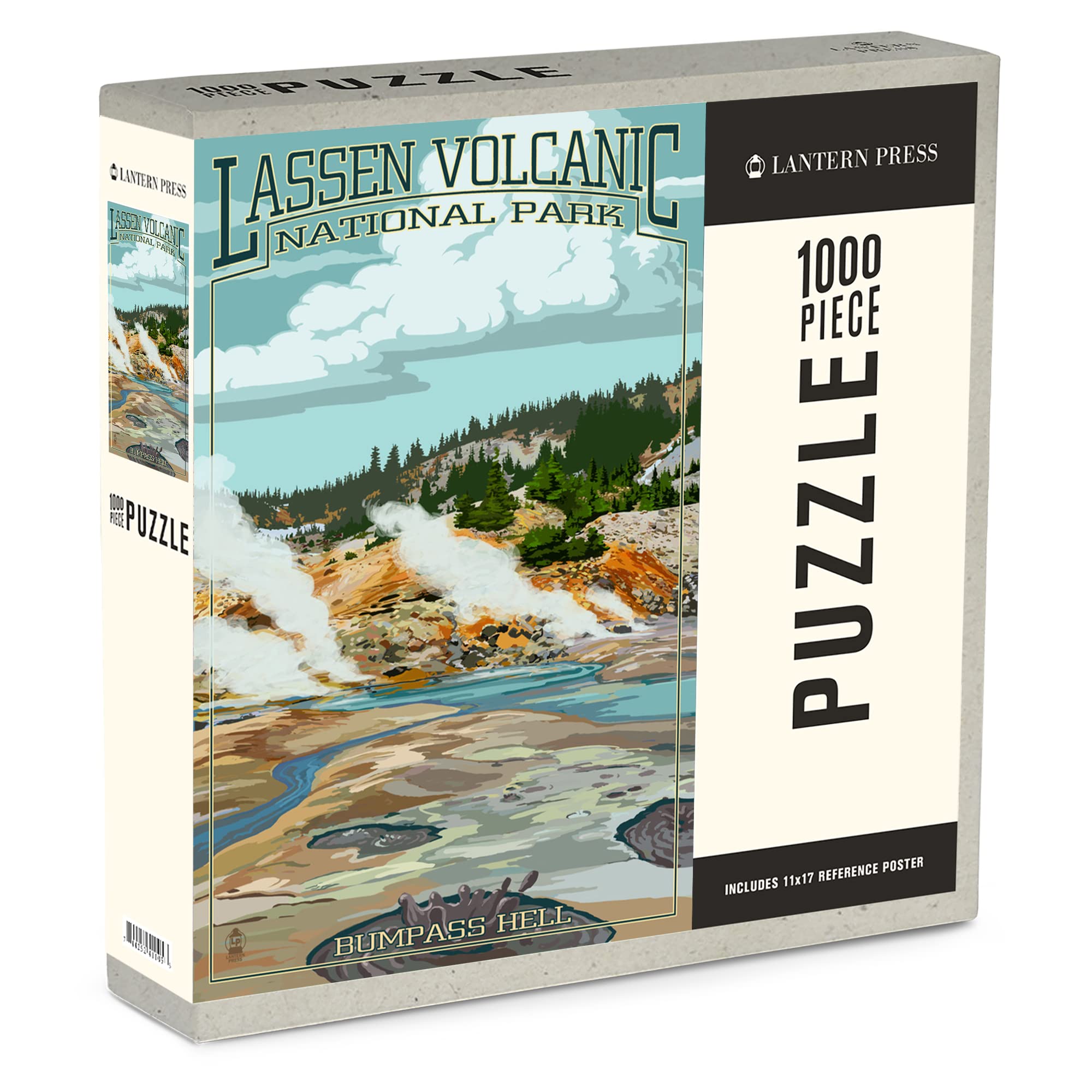 1000-Piece Jigsaw Puzzle - Lassen Volcanic National Park California Bumpass Hell Scenic Landscape | Eco-Friendly Linen Paper Puzzle for Adults & Family | Made in USA | Perfect for Relaxation, Family Bonding & Home Decor