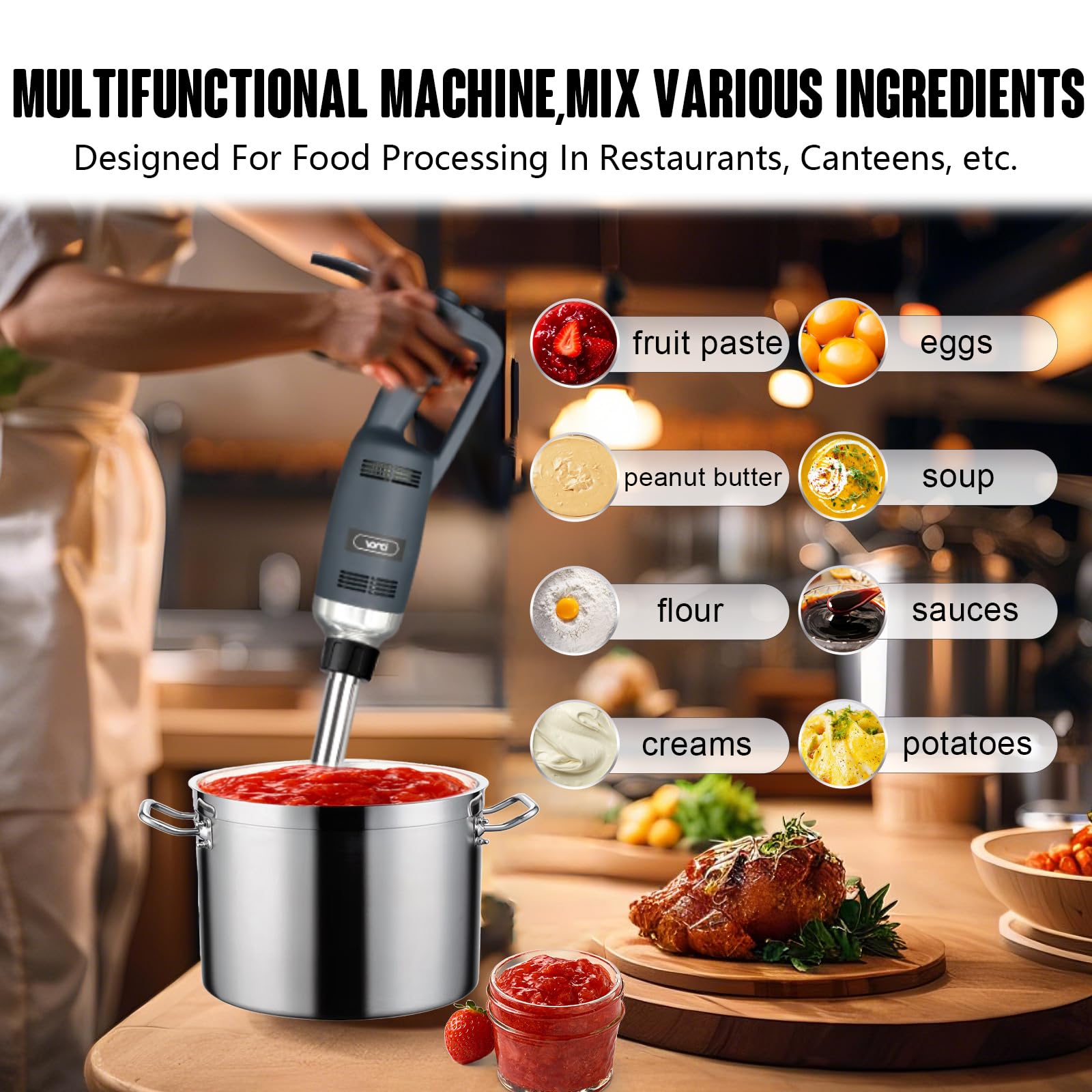 VONCI 500W Commercial Immersion Blender - Heavy Duty Handheld Stick Blender with 20