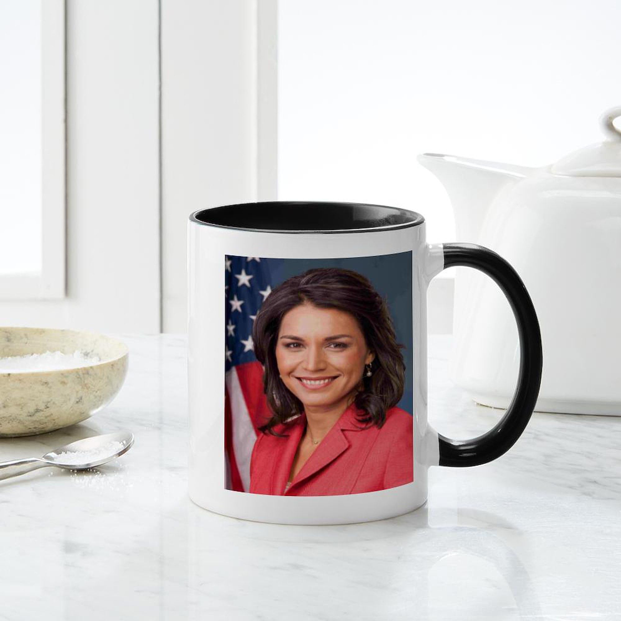 Tulsi Gabbard 11 oz (325 ml) Ceramic Coffee Mug - Perfect for Tea, Hot Chocolate & Office Use - Durable White Tea Cup with Handle - Great Gift for Political Supporters & Coffee Lovers