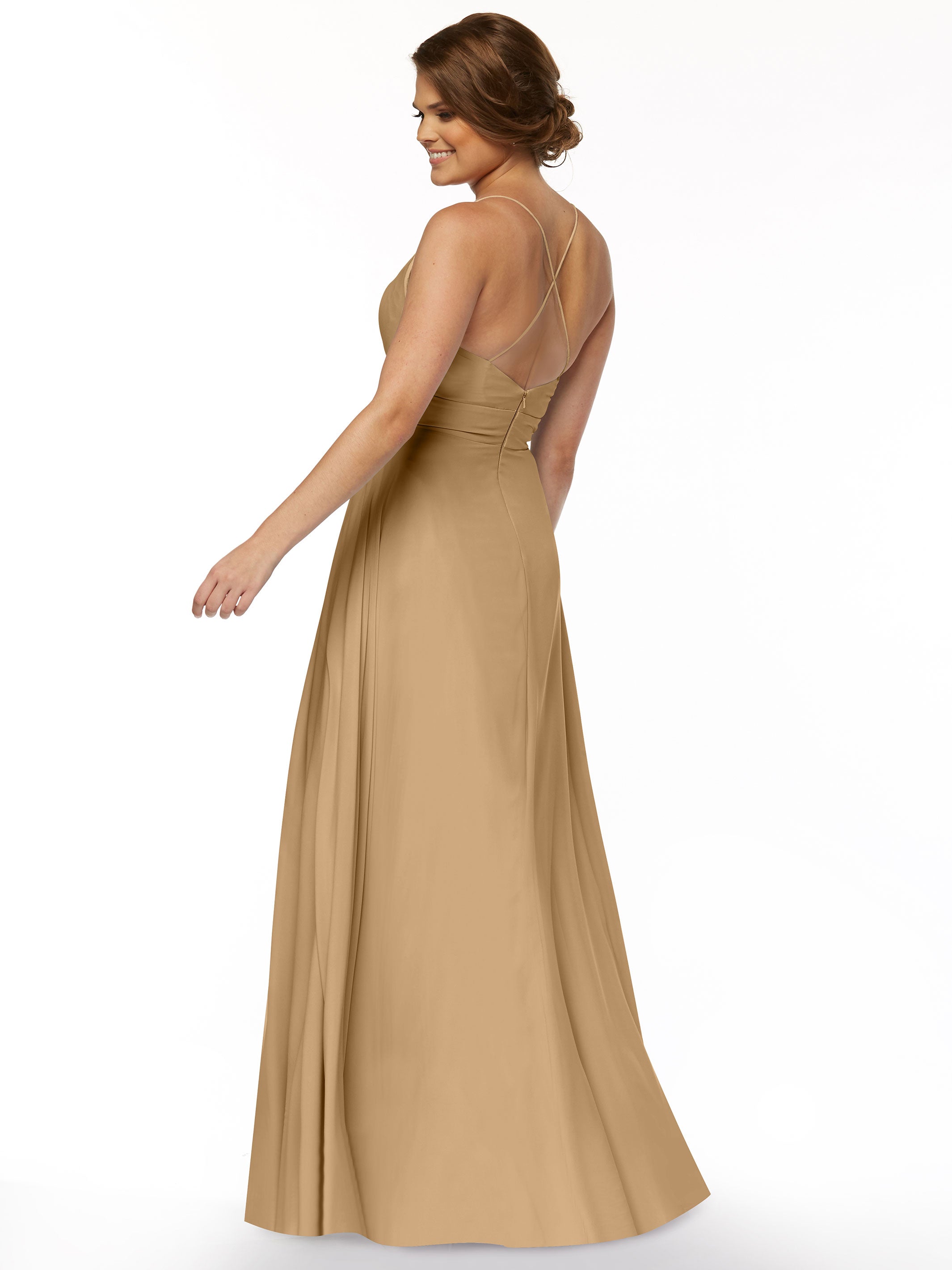Elegant 83027 Simple Stretch Chiffon A-Line Bridesmaid Dress with Pleats - Perfect for Weddings, Formal Events & Special Occasions