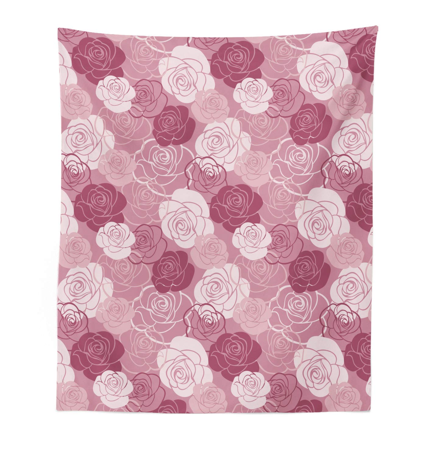 Ambesonne Rose Flowers Tapestry Wall Hanging - Pastel Tone Romantic Floral Decor with Blossoming Nature Print, 23