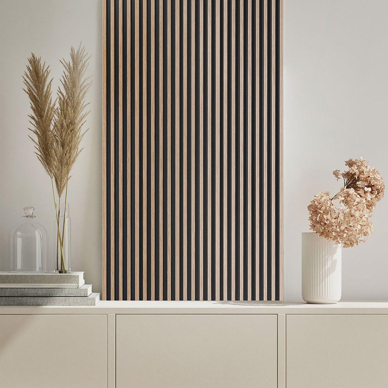 4-Piece Acoustic Wood Wall Panels - Natural Veneer Soundproofing for Home Theater, Studio & Office Decor