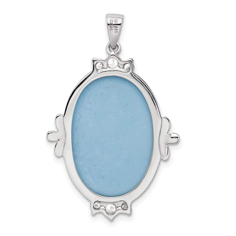 925 Sterling Silver Cubic Zirconia Cameo Pendant Necklace for Women - Elegant Fine Jewelry Gift for Her - Perfect for Anniversaries, Birthdays & Special Occasions
