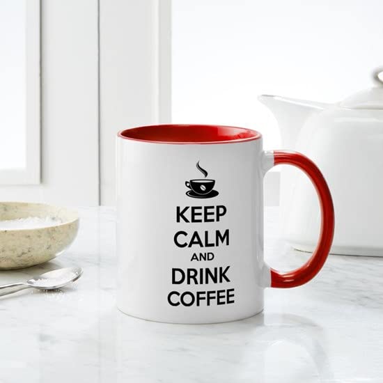 Keep Calm And Drink Coffee Mug - 11 oz (325 ml) Ceramic Coffee Cup for Office, Home & Gifts - Funny Novelty Tea & Coffee Mug for Men & Women