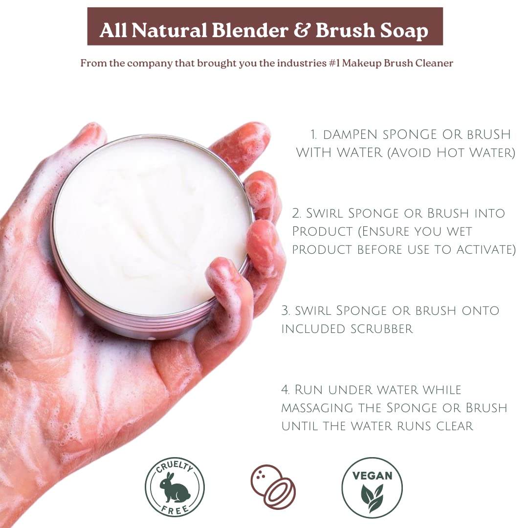 Cinema Secrets Vegan Makeup Brush Cleaner Soap - Deep Cleaning Coconut Oil Formula for Brushes & Sponges - Cruelty-Free & Vegan Beauty Tool Cleanser (3.5 oz) - Perfect for Professional Makeup Artists & Home Beauty Routines