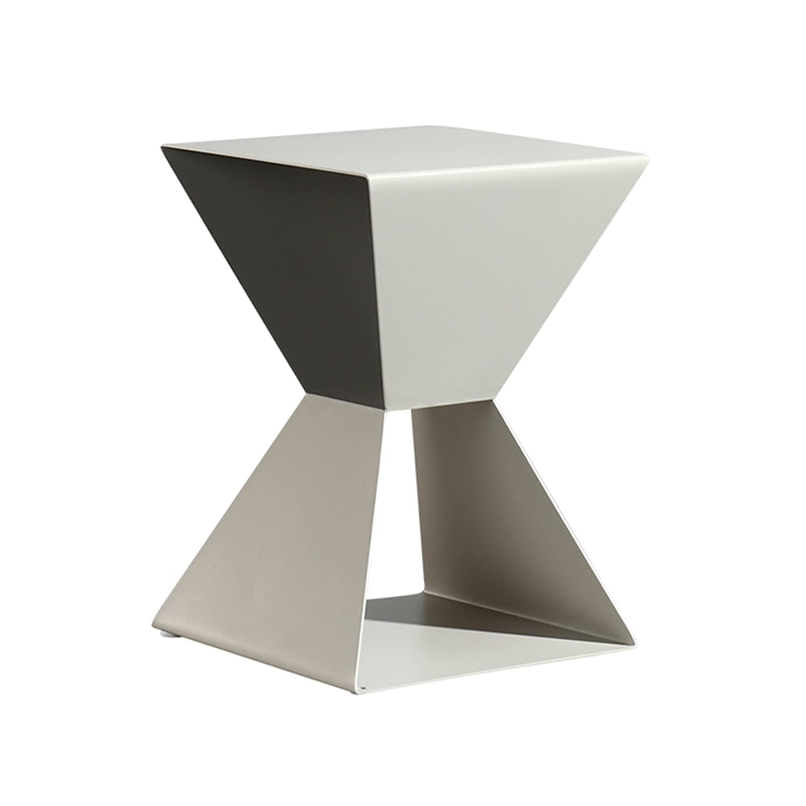 Square Metal Small Outdoor Coffee Table with Iron Storage Shelf - 13.8