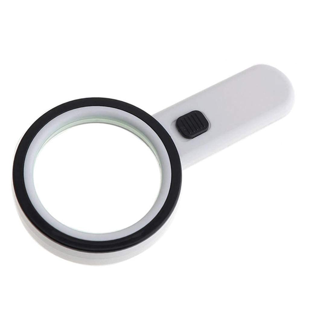 Premium Portable Magnifying Glass with 10X Magnification - Double-Layer Optical Lens, 12 LED Lights & UV Lamp - Ideal for Reading, Jewelry Appraisal, Coin Collecting, and Detailed Craft Work