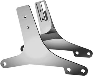 Chrome Sissy Bar Side Plates with Mounting Hardware 1504-0047 - Universal Fit for Harley Davidson Motorcycles - Perfect for Custom Bike Builds & Road Trips