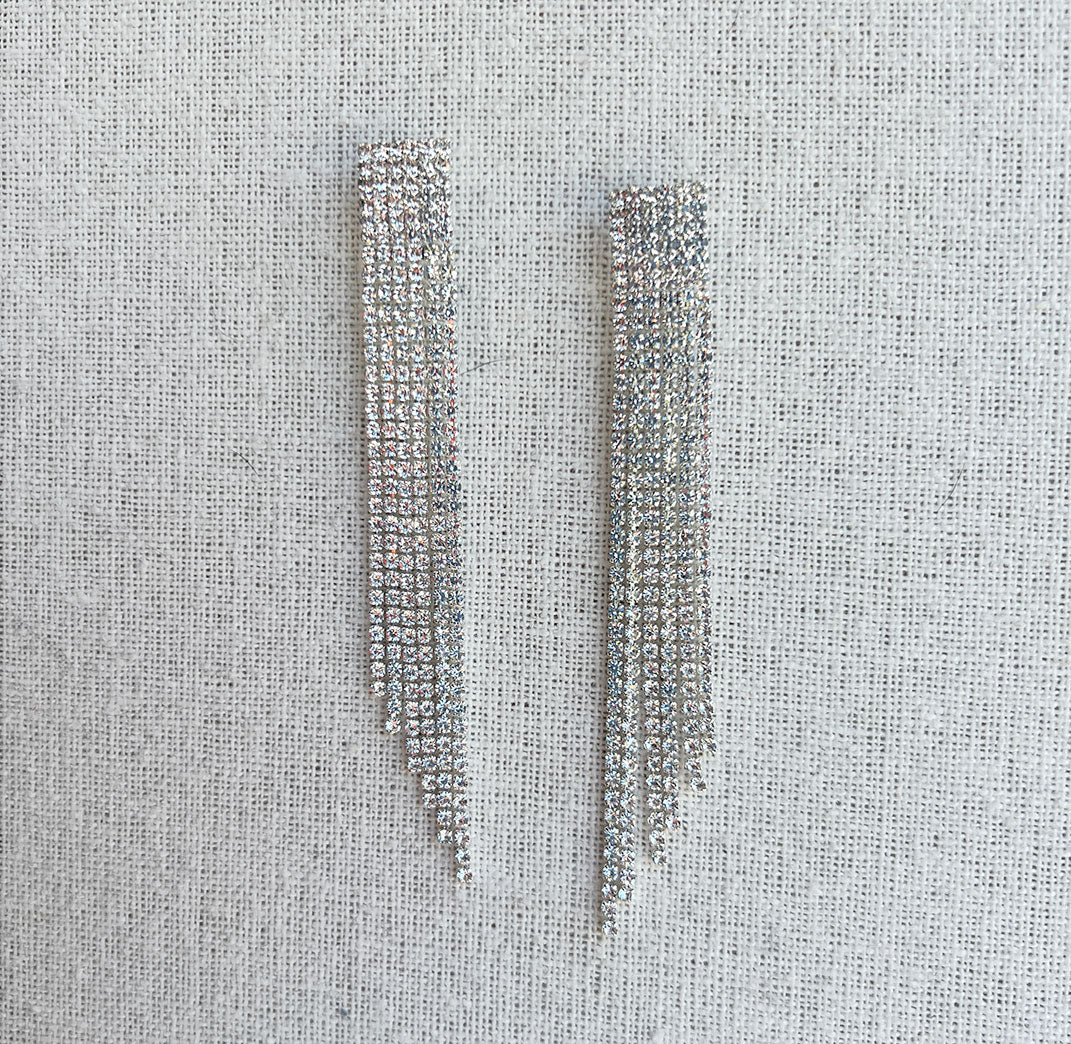 NYC Waterfall Earrings - Elegant Clear Crystal Drop Earrings for Women | Perfect for Weddings, Parties & Evening Events