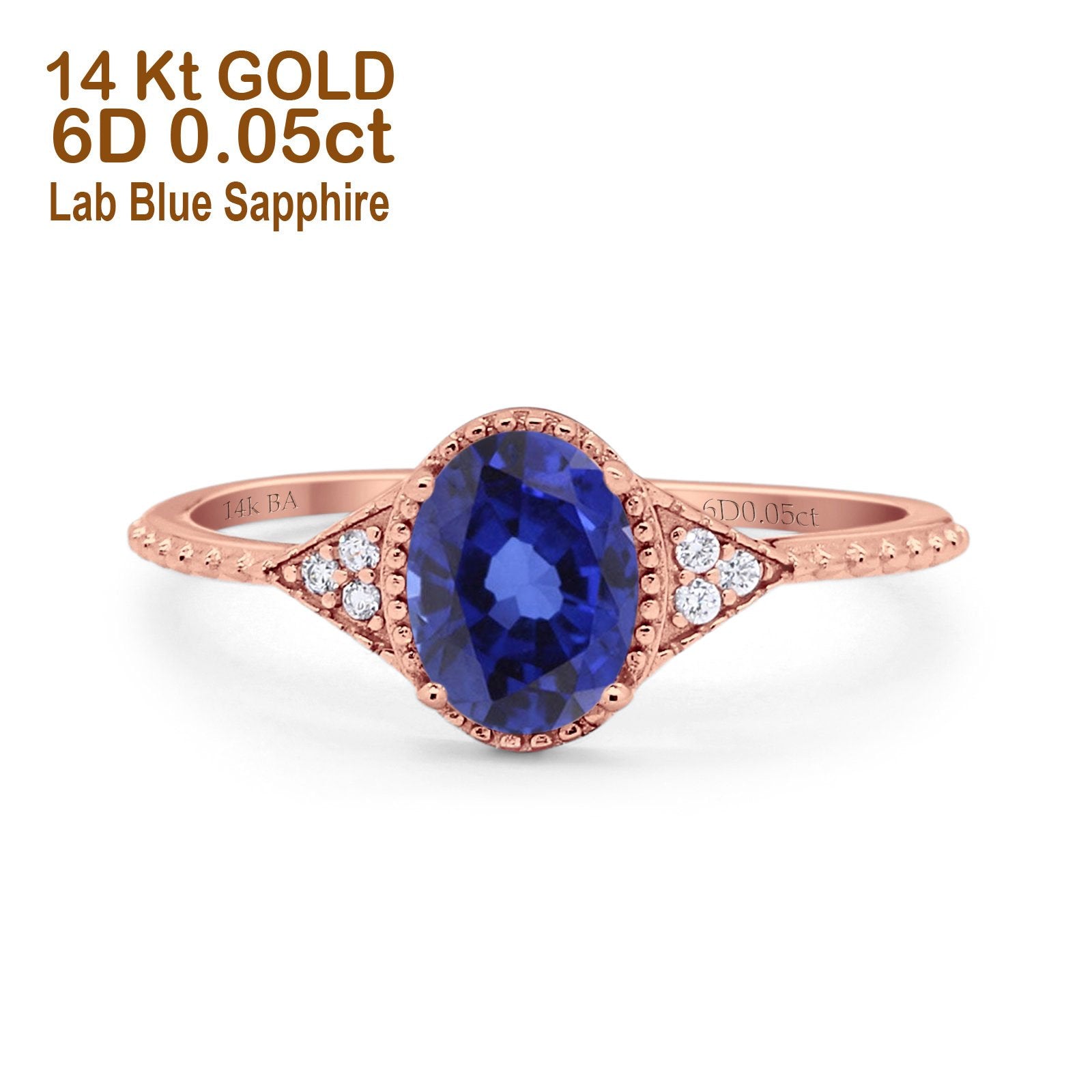 14K Gold 1.26ct Oval Art Deco 8mmx6mm G SI Diamond Engagement Ring for Women - Vintage Inspired Wedding Band, Anniversary Gift, Proposal Jewelry (Perfect for Bridal Sets & Special Occasions)