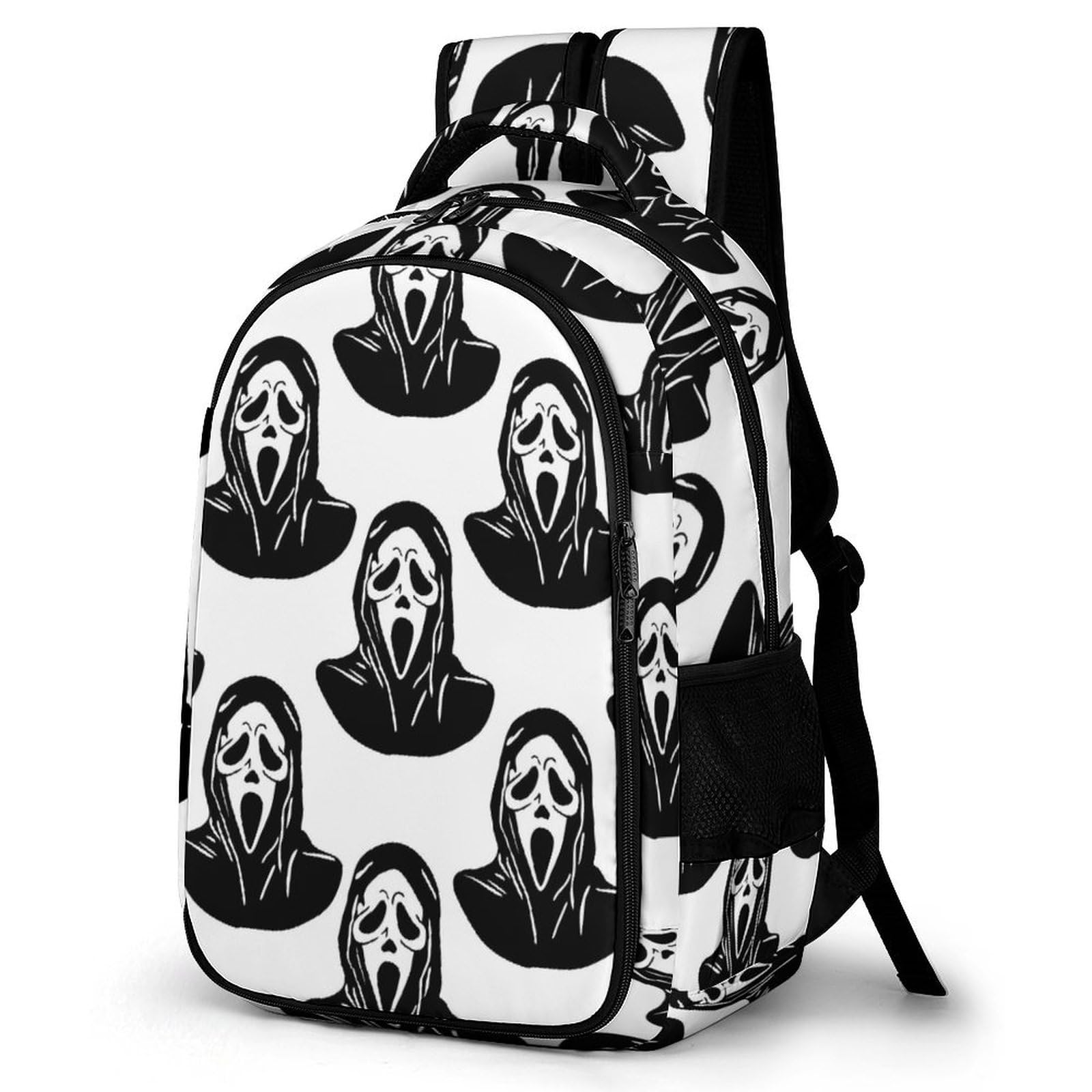 Scream Black Mask Ghost Devil Travel Laptop Backpack - Large Durable Computer Bag for Work, Camping & Daily Use - Funny Casual Daypack for Women & Men - Perfect for Office, School, Travel & Outdoor Adventures