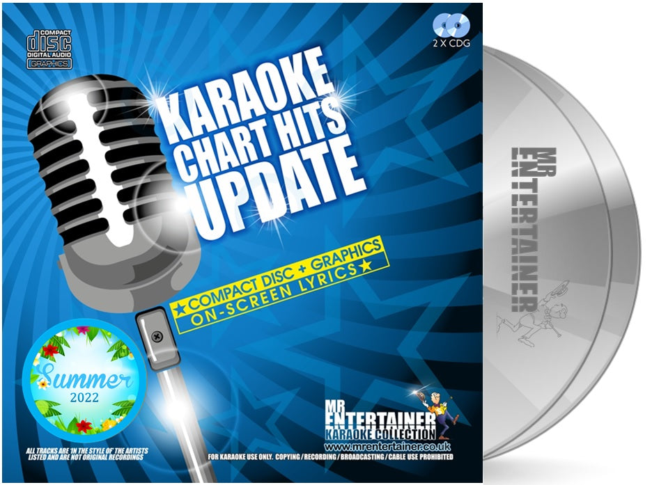 Mr Entertainer Karaoke Chart Hits Update Summer 2022 - Latest Popular Songs for Home Parties & Entertainment