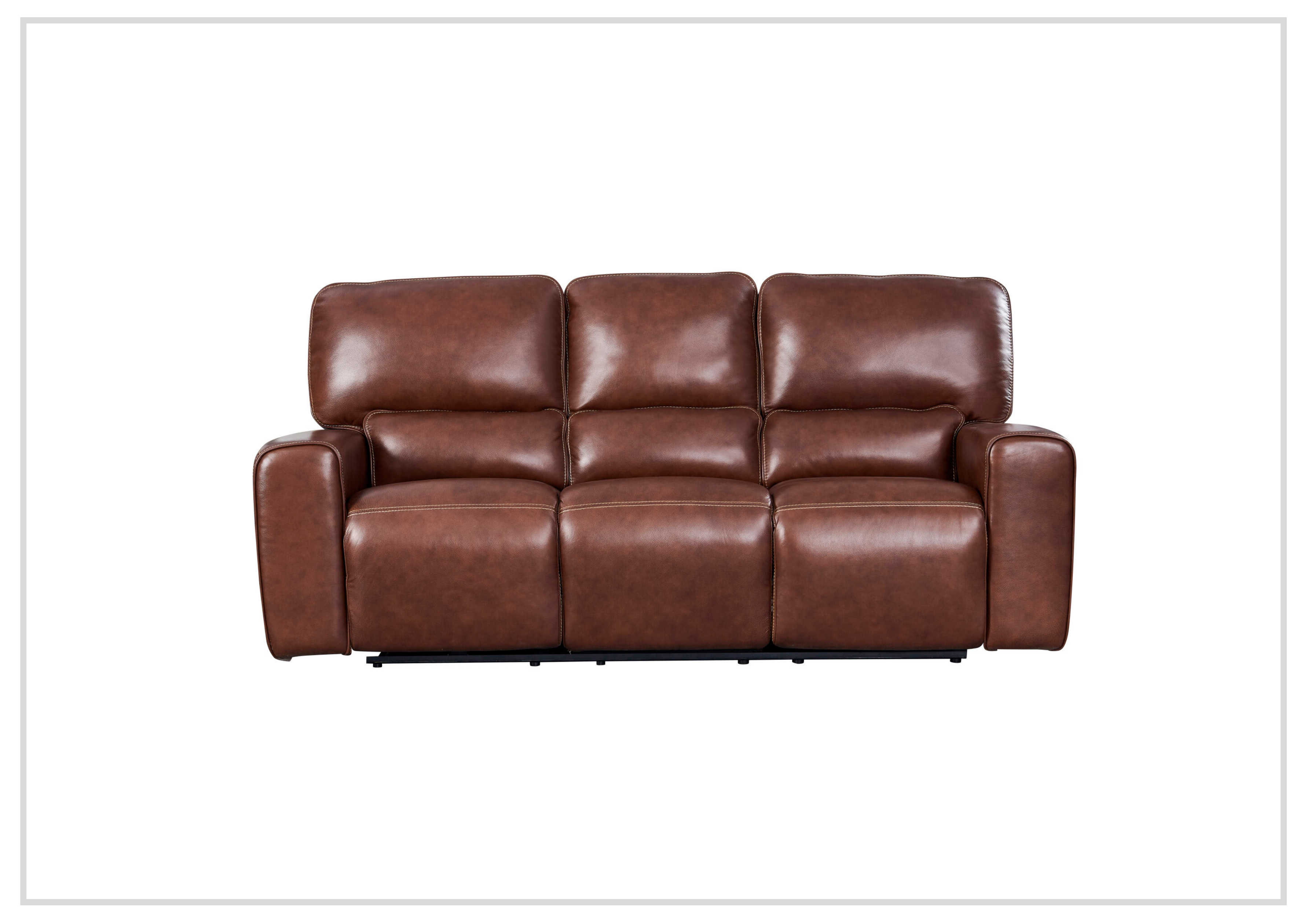 Gio Italia Bennett Power Leather 3-Seater Sofa in Brown - Luxurious Reclining Sofa for Living Room, Home Theater & Family Room Comfort