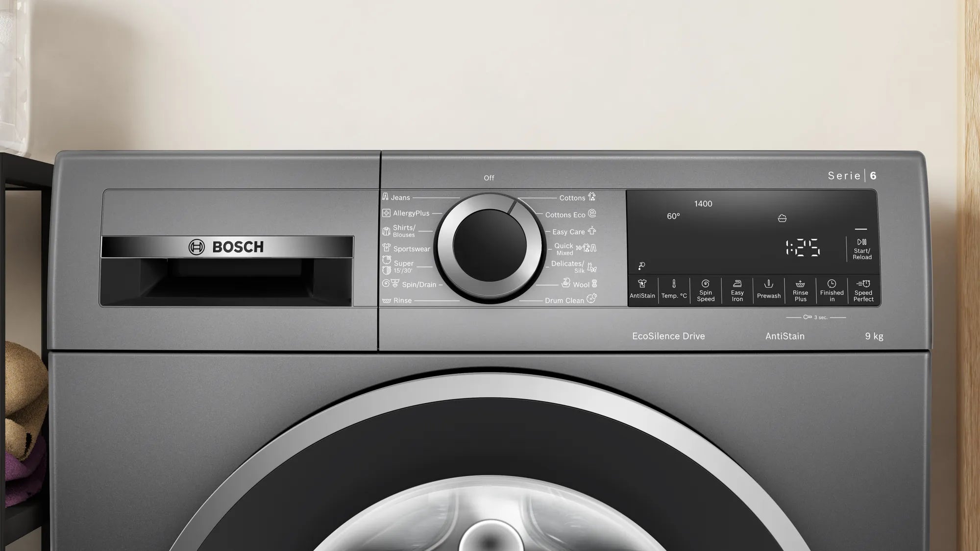 Bosch Series 6 9kg Front Load Washing Machine Dark Grey WGG2449RAU - Energy Efficient & Quiet Laundry Solution for Apartments & Small Homes