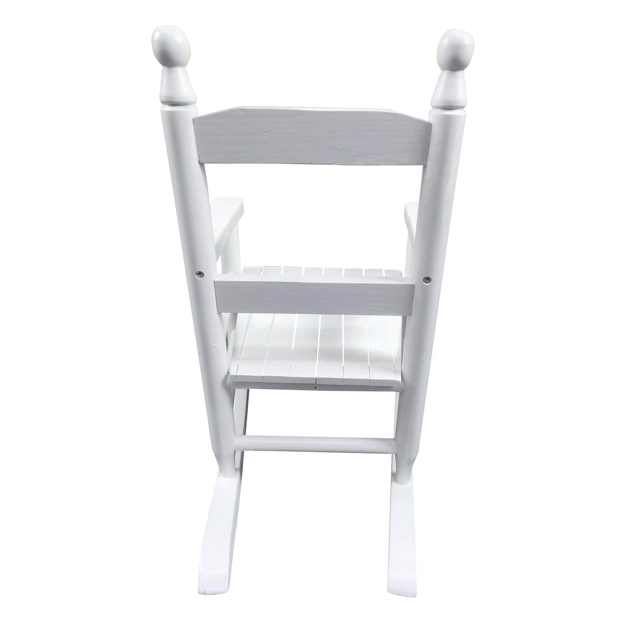 Kids Rocking Chair - White Indoor/Outdoor Durable Wooden Rocker for Children's Room, Nursery, Playroom, Garden & Patio