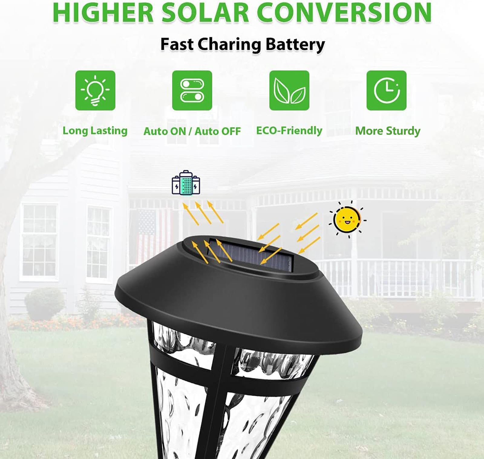 12 Pack Solar Pathway Lights Outdoor Waterproof - LED Landscape Lighting Auto On/Off Dusk to Dawn - Cold White Solar Garden Lights for Walkway, Sidewalk, Lawn, Patio, Yard - Perfect for Garden Decor, Driveway Lighting & Backyard Illumination