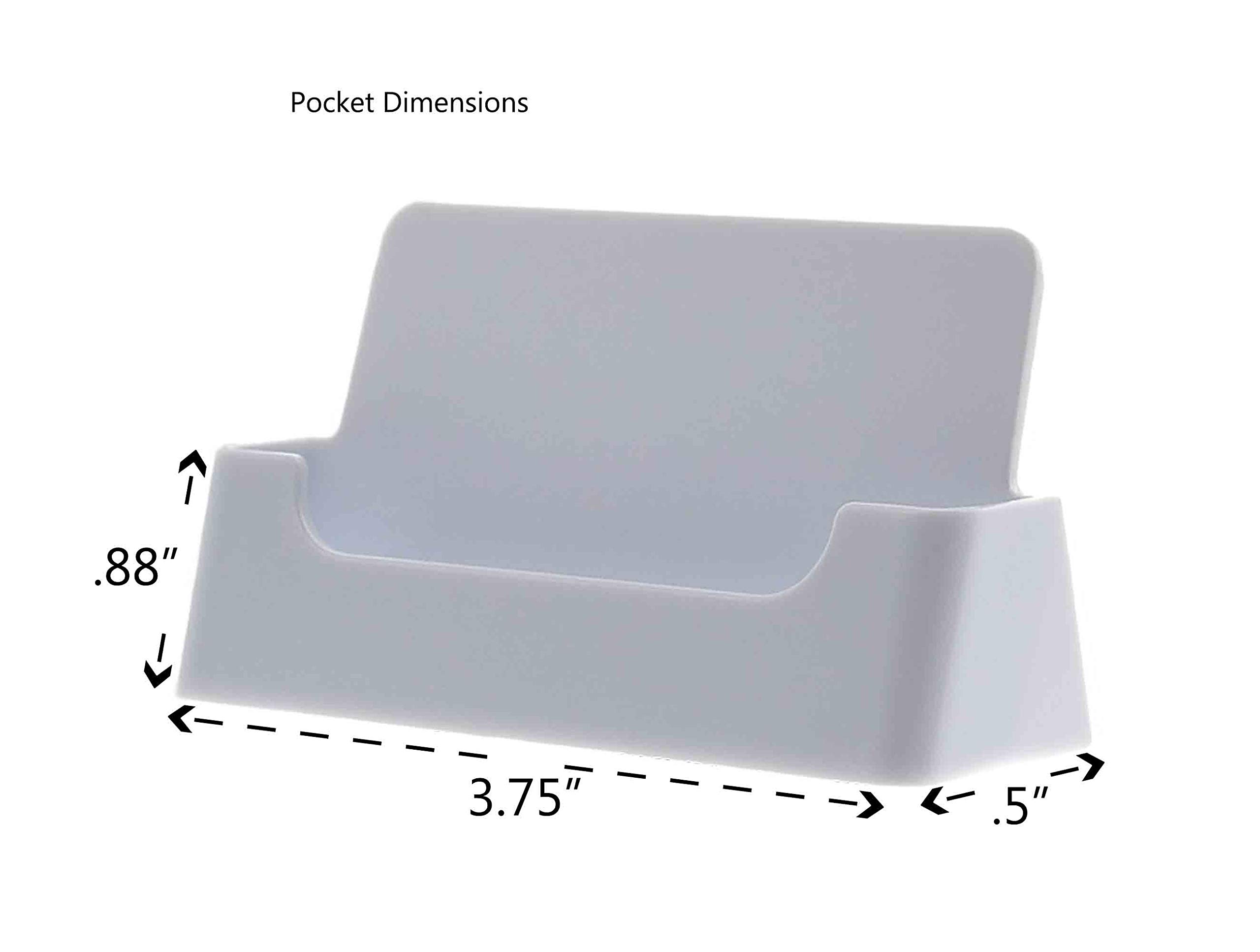FixtureDisplays Acrylic Business Card Holder - Single Pocket White Desk Organizer for Office, Retail & Trade Shows | Compact Countertop Display for Professionals & Small Businesses