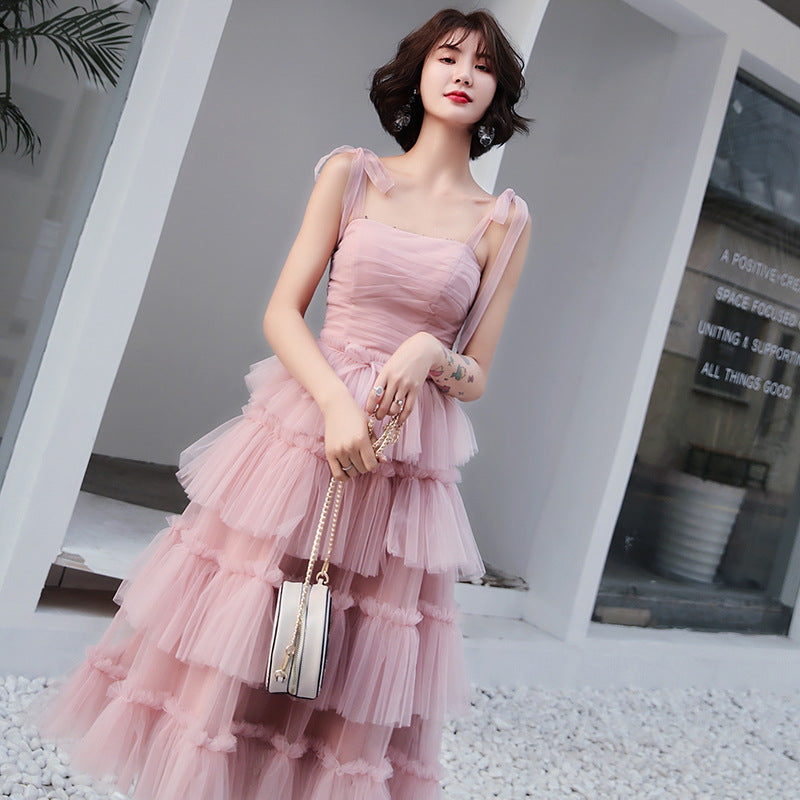 Elegant Long Layer Tulle Homecoming Dress with Straps - Formal Evening Gown for Prom, Party & Special Occasions | Women's Plus Size 564