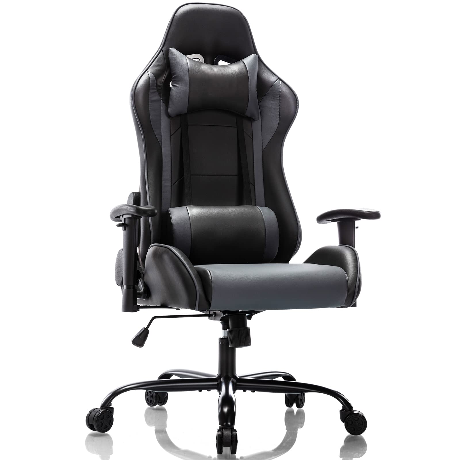 Ergonomic Adjustable High Back Gaming Chair with Lumbar Support - Grey AFO Desk Chair for Office, Computer, and Gaming Use - Perfect for Long Hours of Work or Play