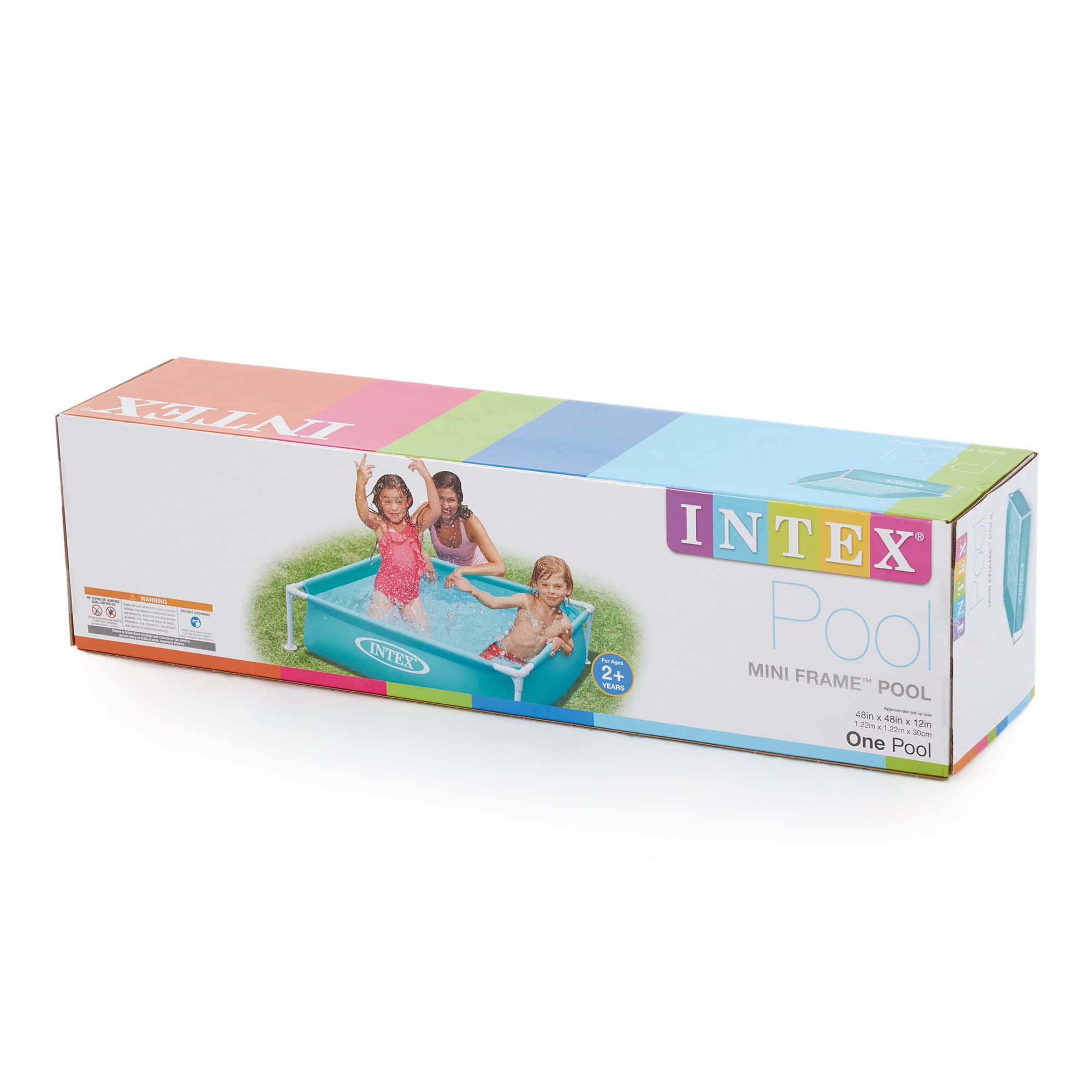 Intex 4ft x 4ft x 12in Mini Frame Kids Beginner Swimming Pool (3 Pack) - Perfect for Backyard Fun, Toddler Water Play & Summer Outdoor Activities