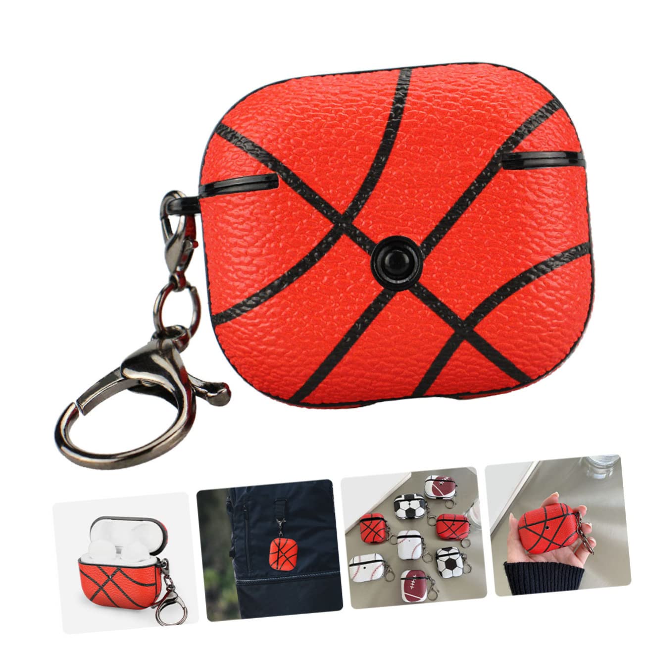 3-Pack Shockproof Earbuds Case - Durable Basketball Headphone Cover with Scratch-Resistant Protection | Perfect for AirPods, Wireless Earbuds & Sports Accessories Storage