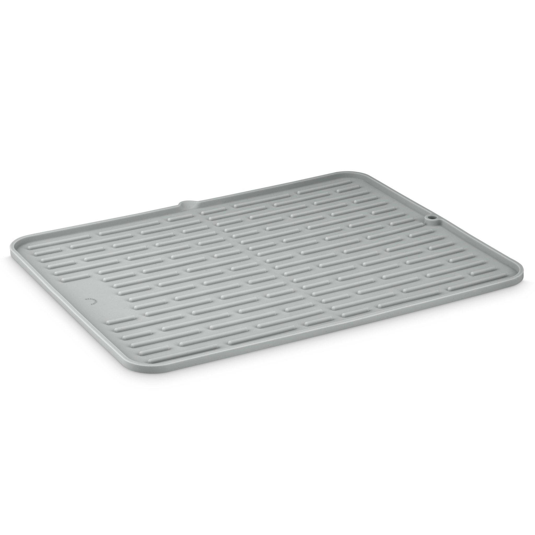 DESIGNSTUFF Large Foldable Silicone Drying Mat with Drainage Hole - Light Grey | Perfect for Dish Drying, Countertop Protection & Kitchen Organization